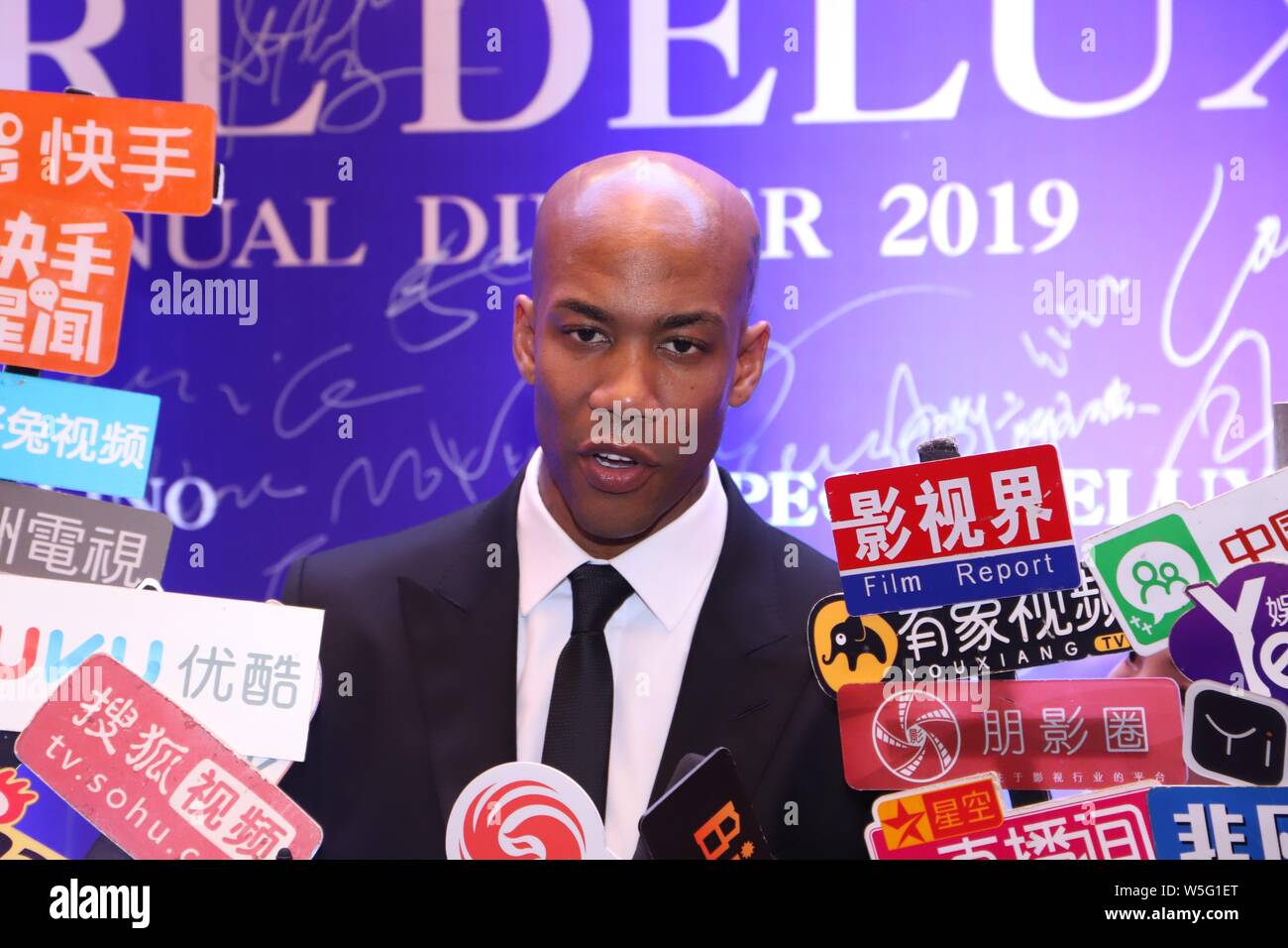 Retired American basketball player Stephon Marbury attends a