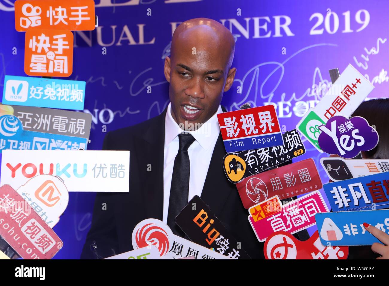 Retired American basketball player Stephon Marbury attends a