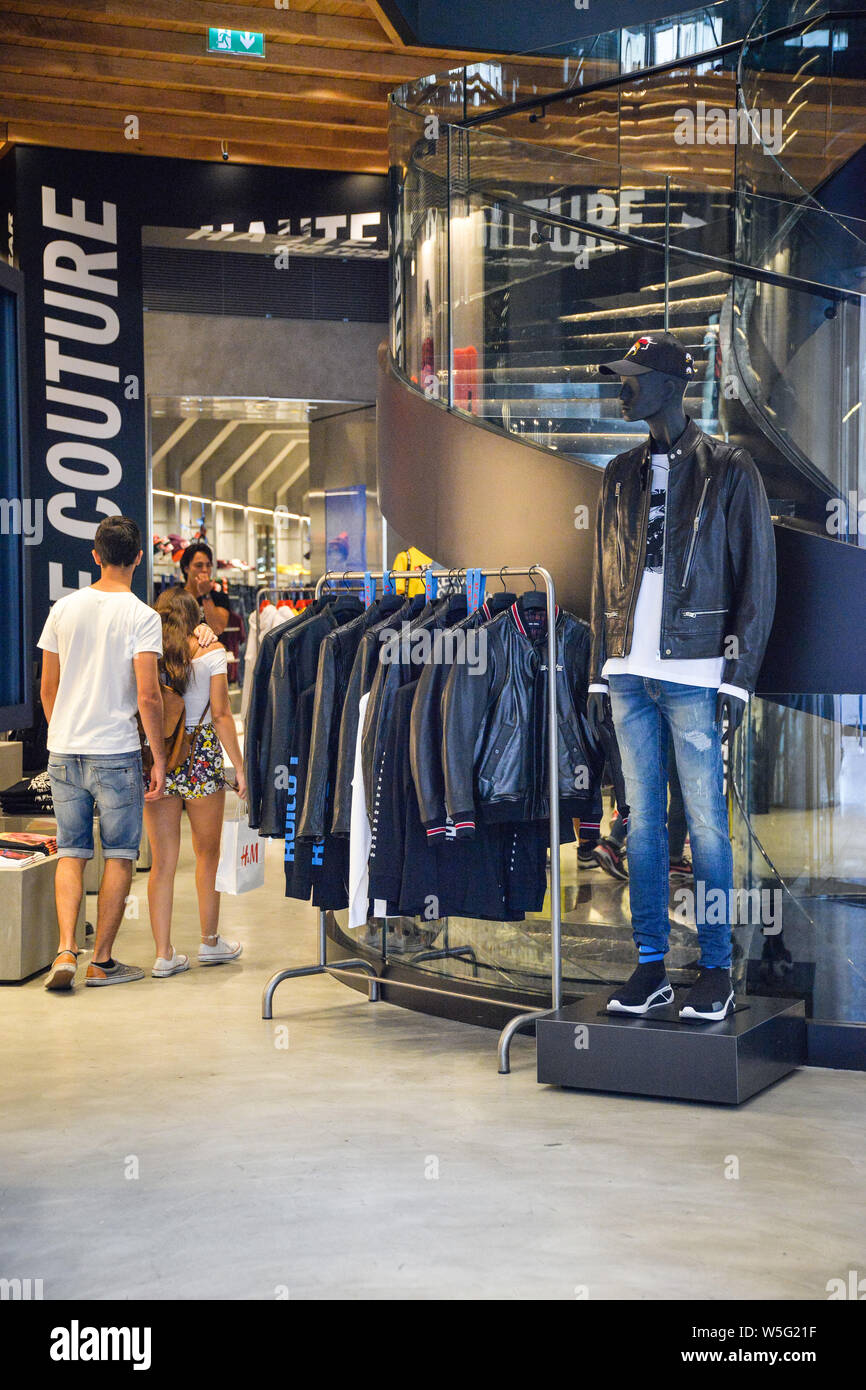 Milan, Italy - September 21, 2018: Diesel store in Milan. Montenapoleone area. Fashion week Diesel shopping. Stock Photo