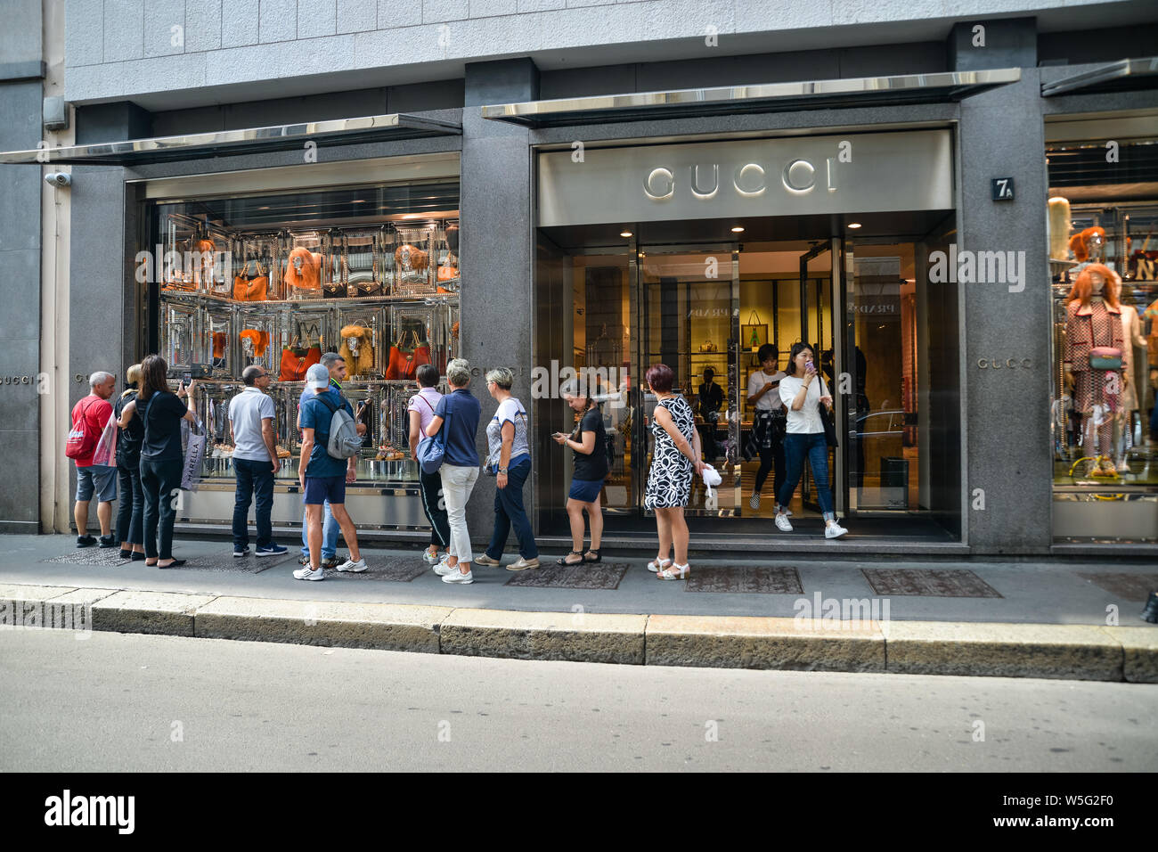 Milan, Italy - September 21, 2018: Gucci store in Milan. Montenapoleone  area. Fashion week Gucci shopping Stock Photo - Alamy