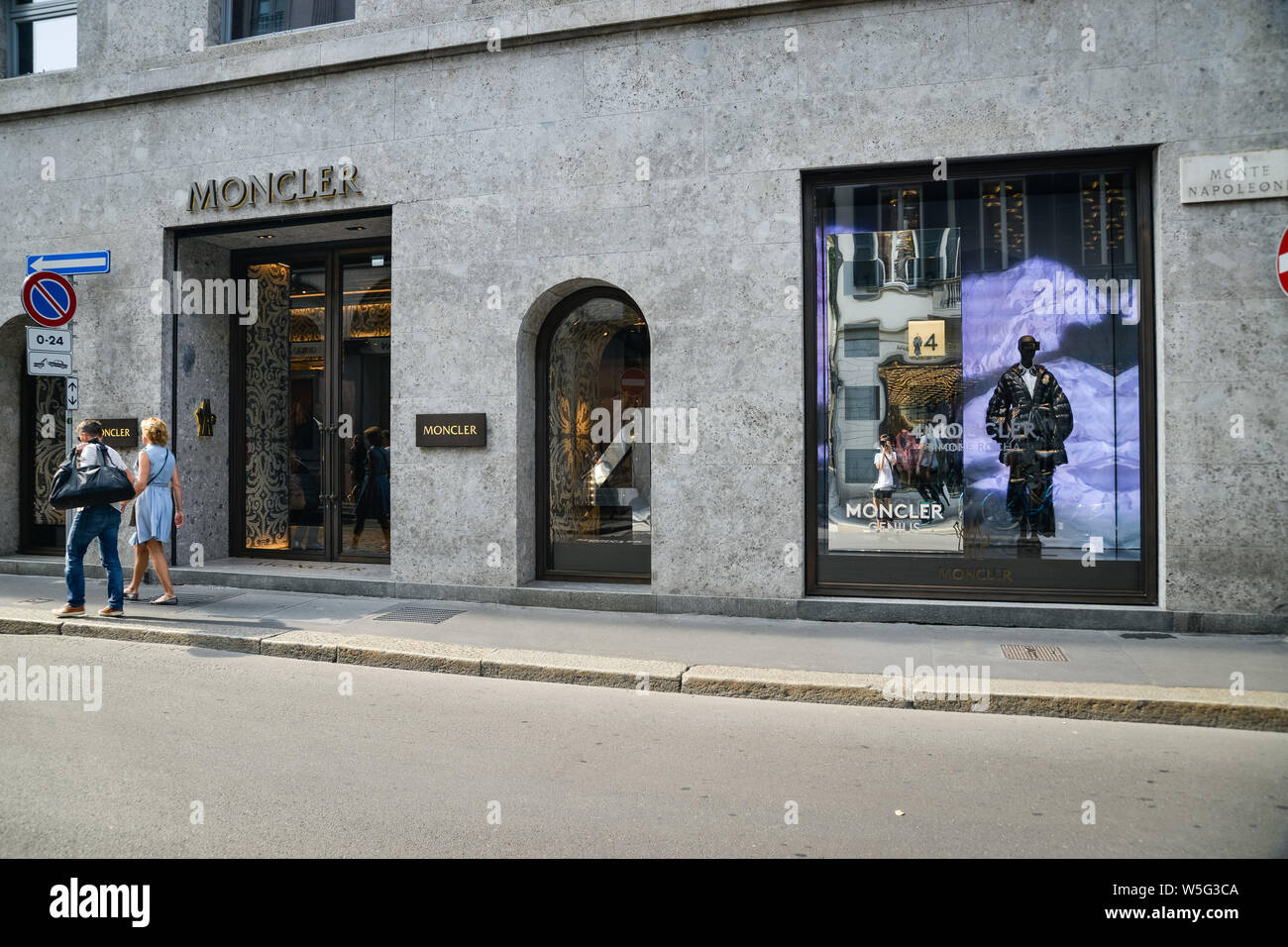 Milan, Italy - September 21, 2018: Moncler store in Milan. Montenapoleone  area. Fashion week Moncler shopping Stock Photo - Alamy