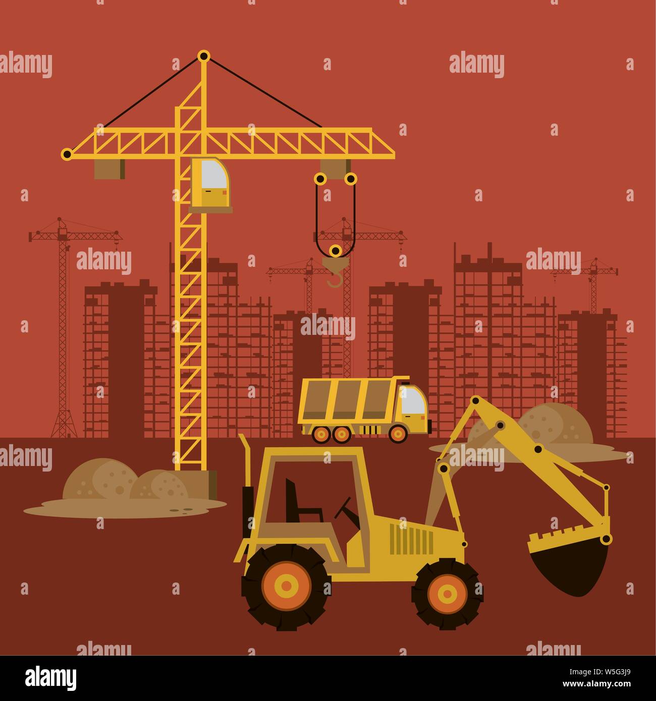 Under construction buildings and machinery Stock Vector Image & Art - Alamy