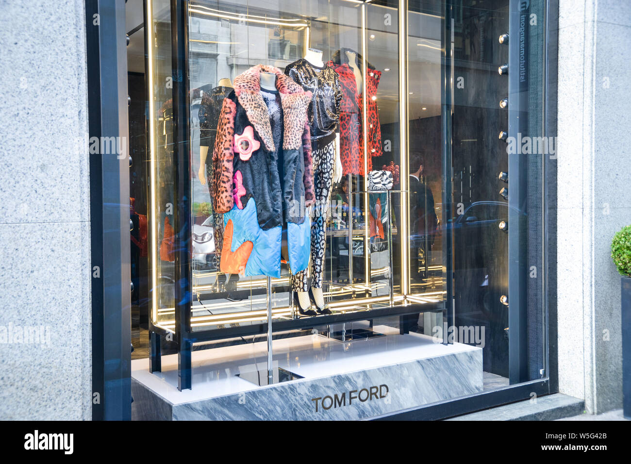 Milan, Italy - September 21, 2018: Tom Ford store in Milan. Montenapoleone  area. Fashion week Tom Ford shopping Stock Photo - Alamy