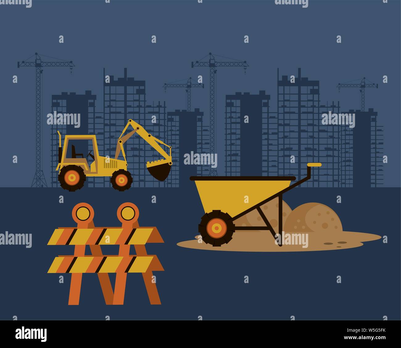 Under construction buildings and machinery Stock Vector Image & Art - Alamy