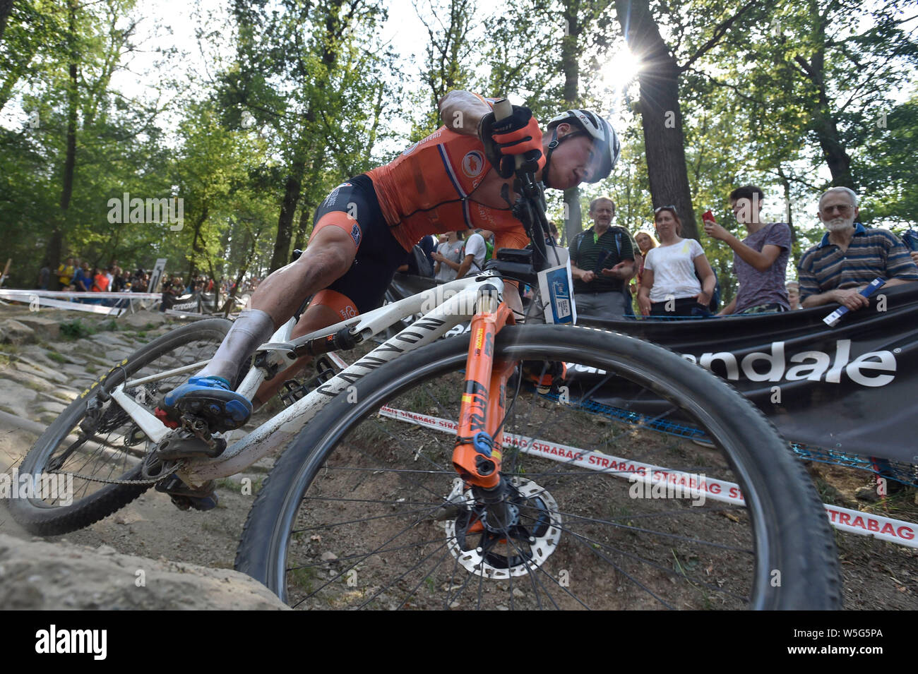 Gold medalist Netherland's Mathieu van der Poel during the men elite Cross  Country European Championship race in Brno, Czech Republic, Sunday, July 28  Stock Photo - Alamy
