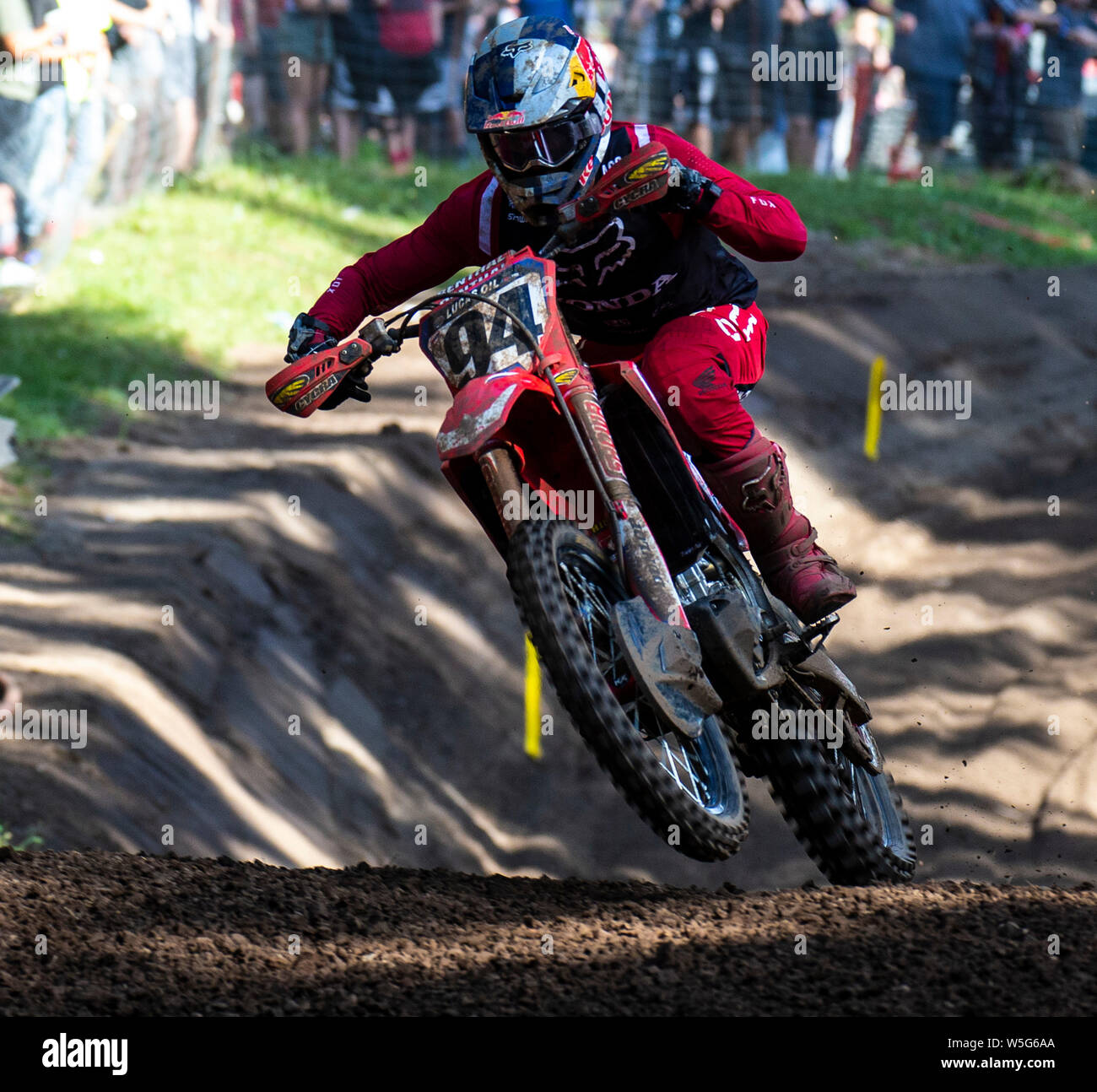 Washougal, WA USA. 27th July, 2019. # 94 Ken Roczen coming out of turn 17 during the Lucas Oil Pro Motocross Washougal National 450 class championship at Washougal MX park Washougal, WA Thurman James/CSM/Alamy Live News Stock Photo