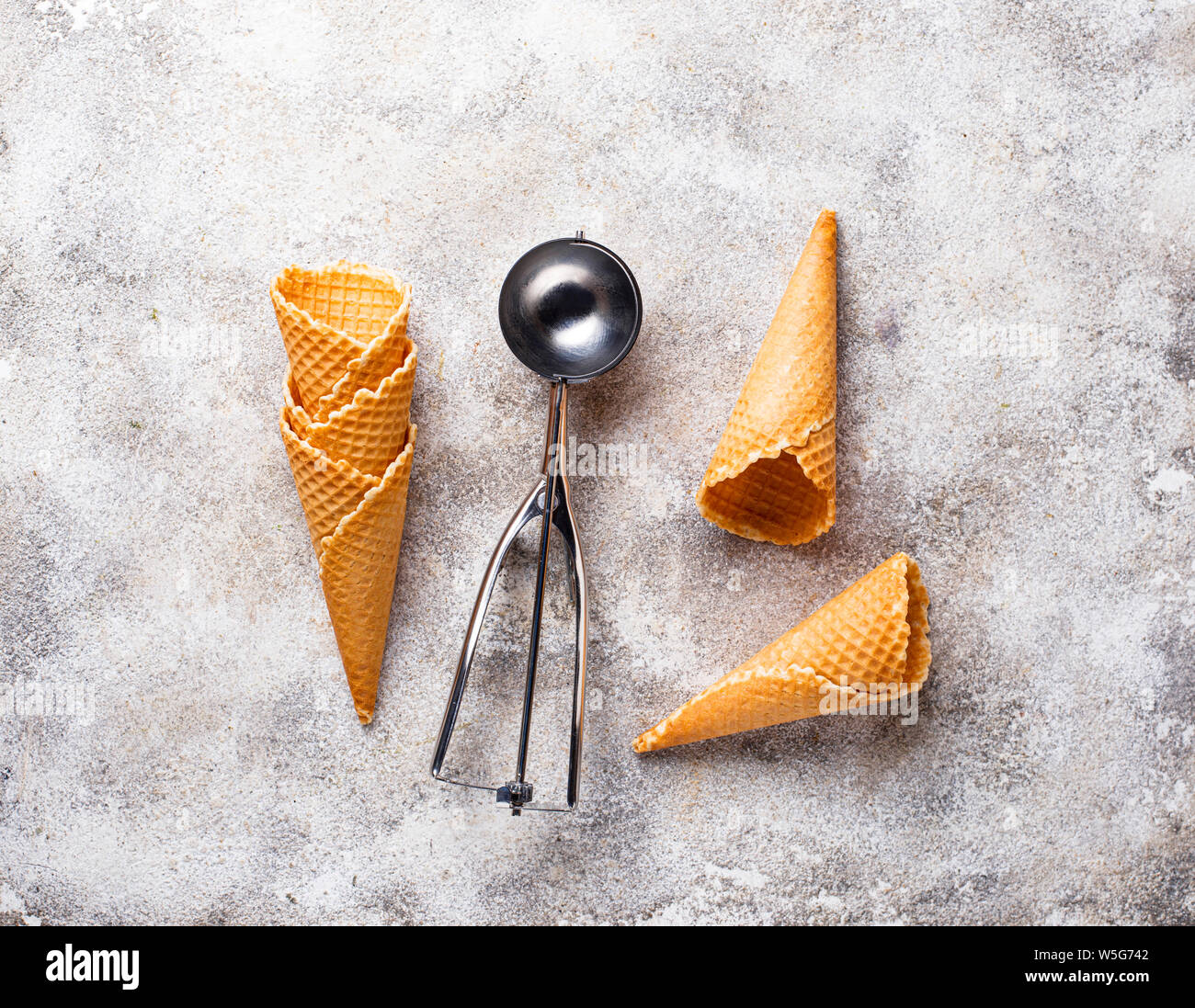 Waffle cones for ice cream Stock Photo Alamy