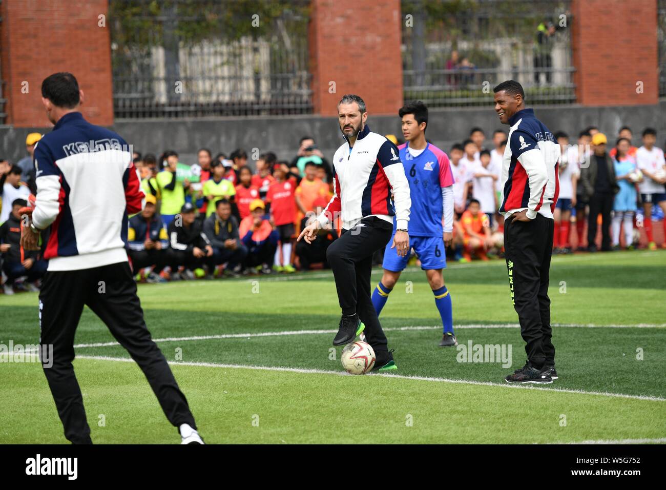 Argentine retired football player Gianluca Zambrotta plays football