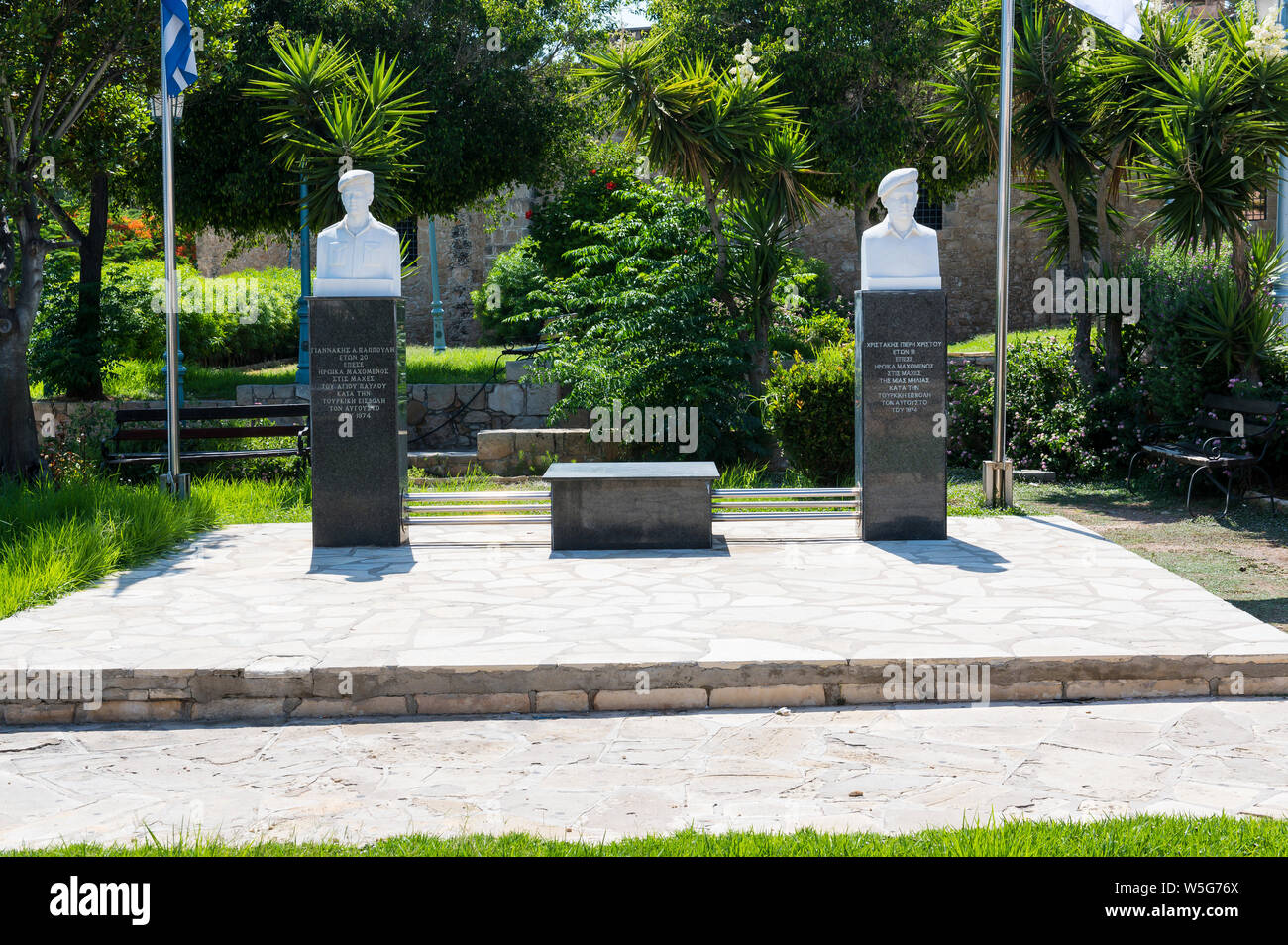 1974 Rememberance Statues, Ayia Napa, Cyprus Stock Photo