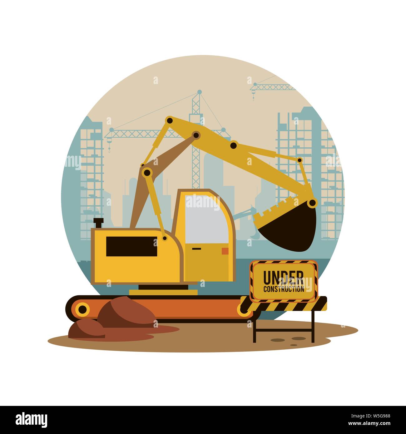 Under construction buildings and machinery Stock Vector Image & Art - Alamy