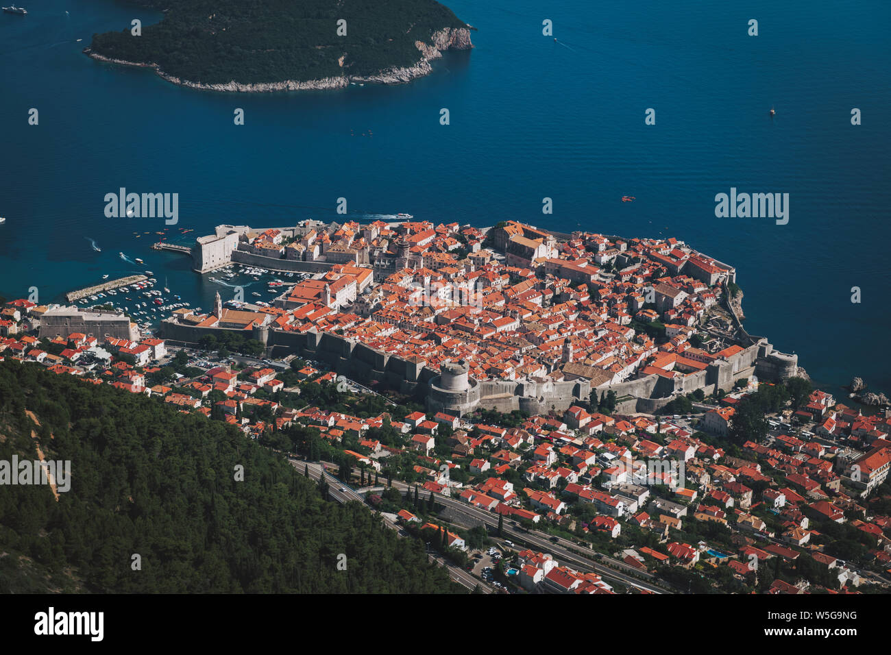 Looking down on Dubrovnik's Old Town, also known as King's Landing! Stock Photo