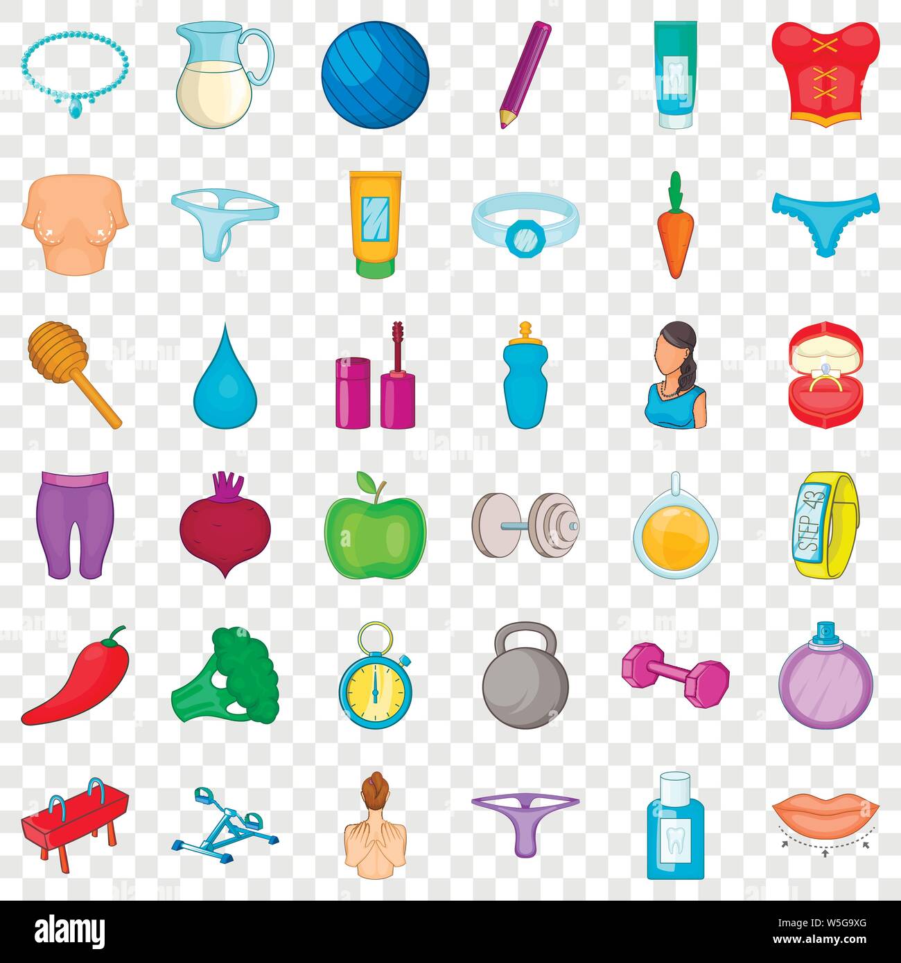 Beauty icons set, cartoon style Stock Vector Image & Art - Alamy