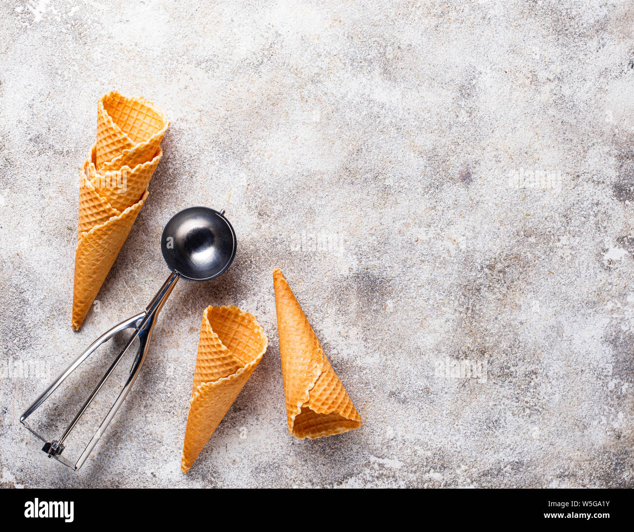 Waffle cones for ice cream Stock Photo Alamy
