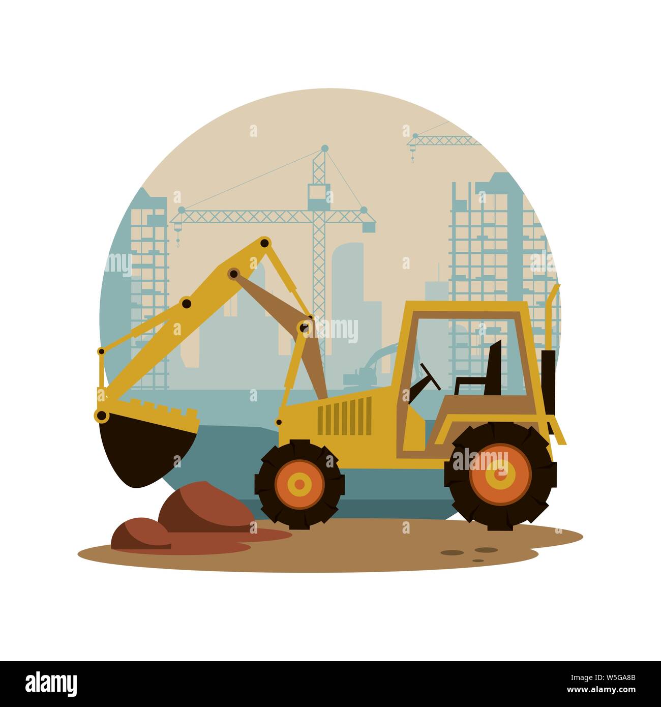 Under construction buildings and machinery Stock Vector Image & Art - Alamy