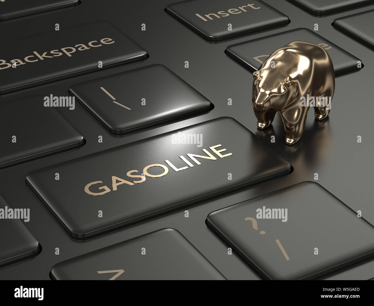 Gasoline Keyboard Pattern 3d render of keyboard with gasoline button and bear. The concept of ...