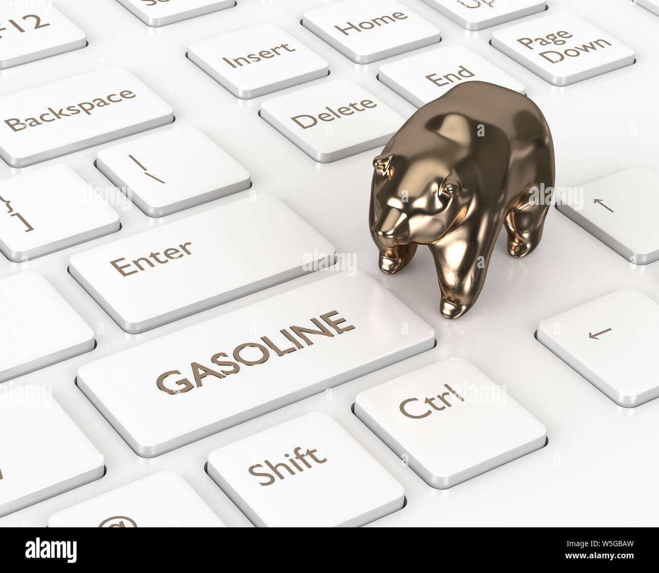 Gasoline Keyboard Pattern 3d render of keyboard with gasoline button and bear. The concept of ...
