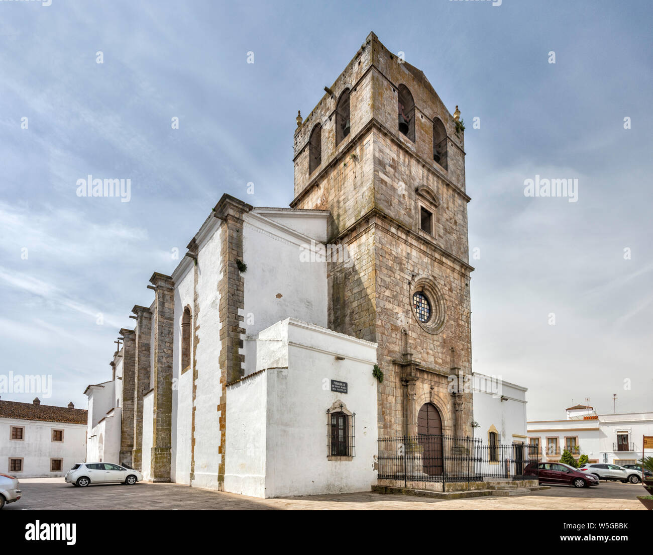 Iglesia de Santa María del Castillo in Olivenza, Badajoz province, Extremadura, Spain Stock Photo