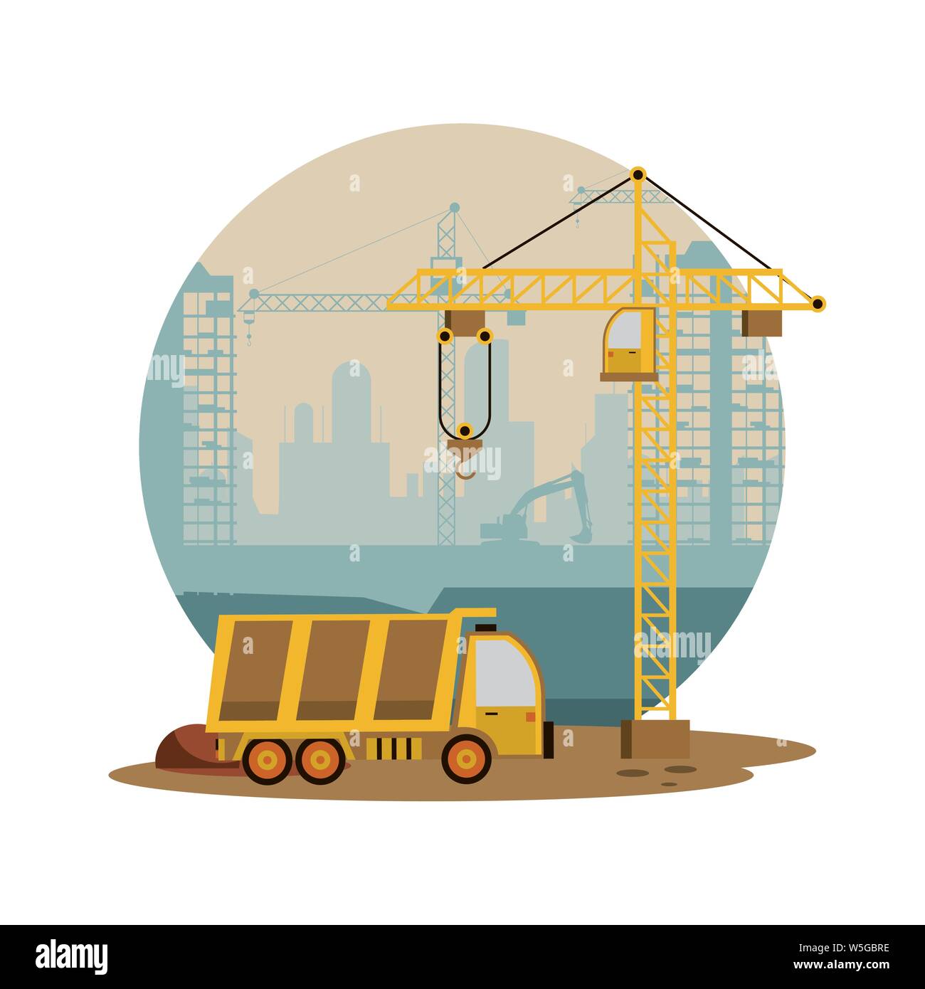 Under construction buildings and machinery Stock Vector Image & Art - Alamy