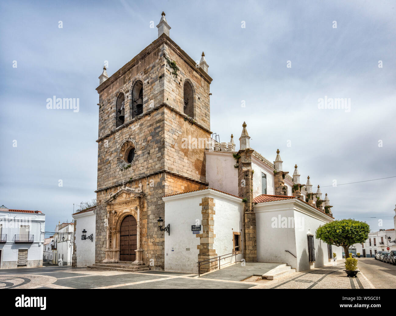 Iglesia de Santa Magdalena in Olivenza, Badajoz province, Extremadura, Spain Stock Photo