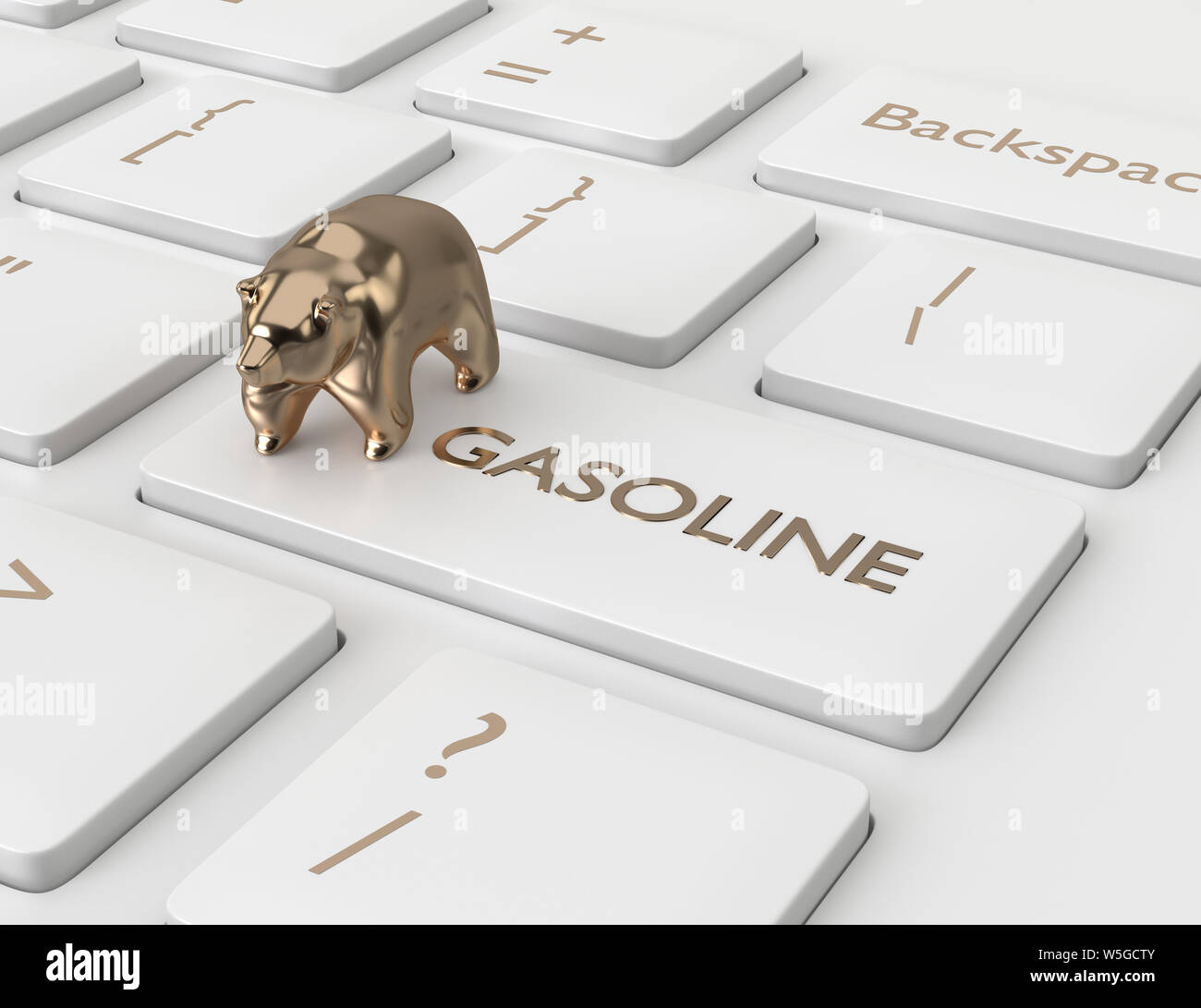 Gasoline Keyboard Pattern 3d render of keyboard with gasoline button and bear. The concept of ...