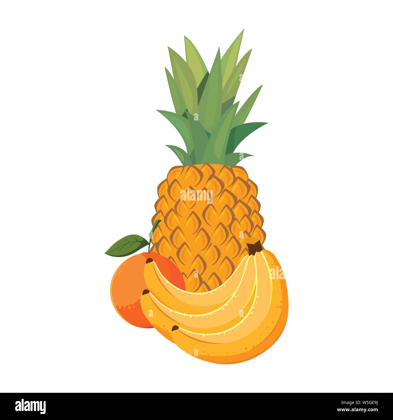 pineapple banana and orange fresh vector illustration Stock Vector ...