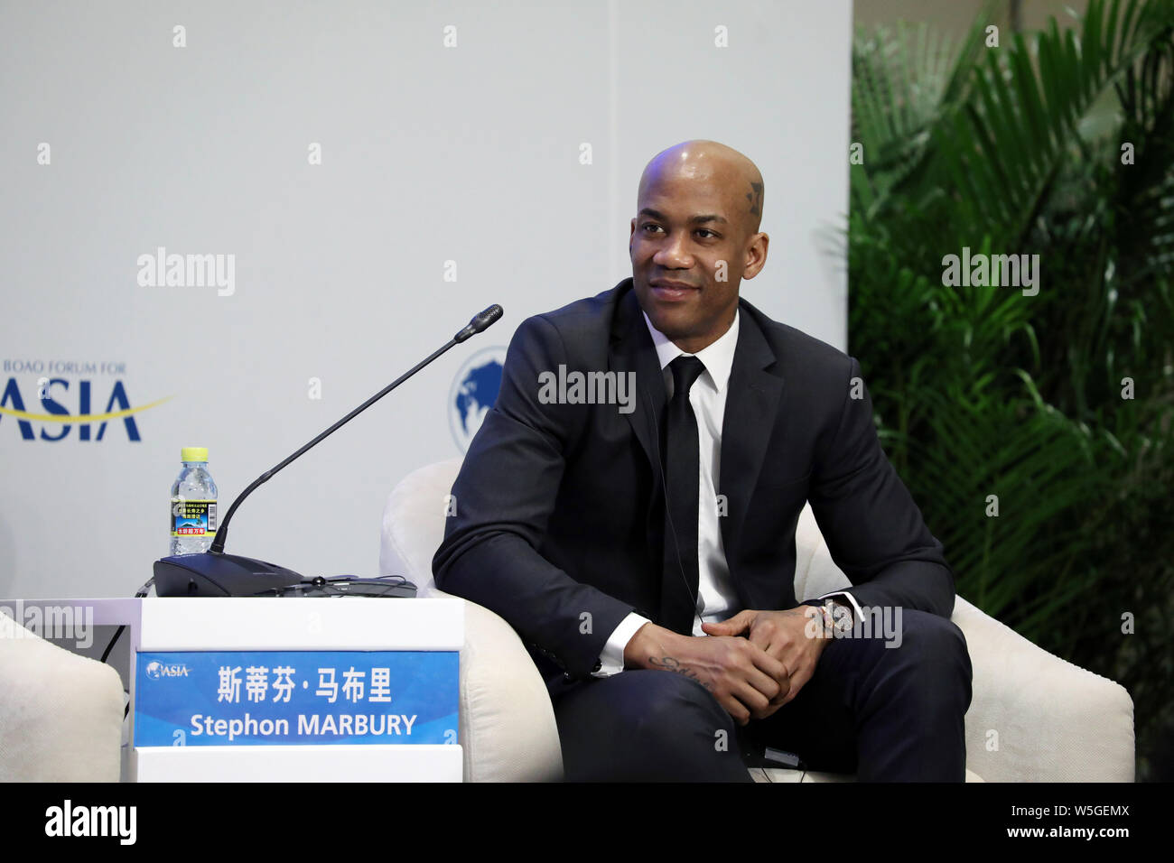 Retired American basketball player Stephon Marbury attends the &ldquo;Win at