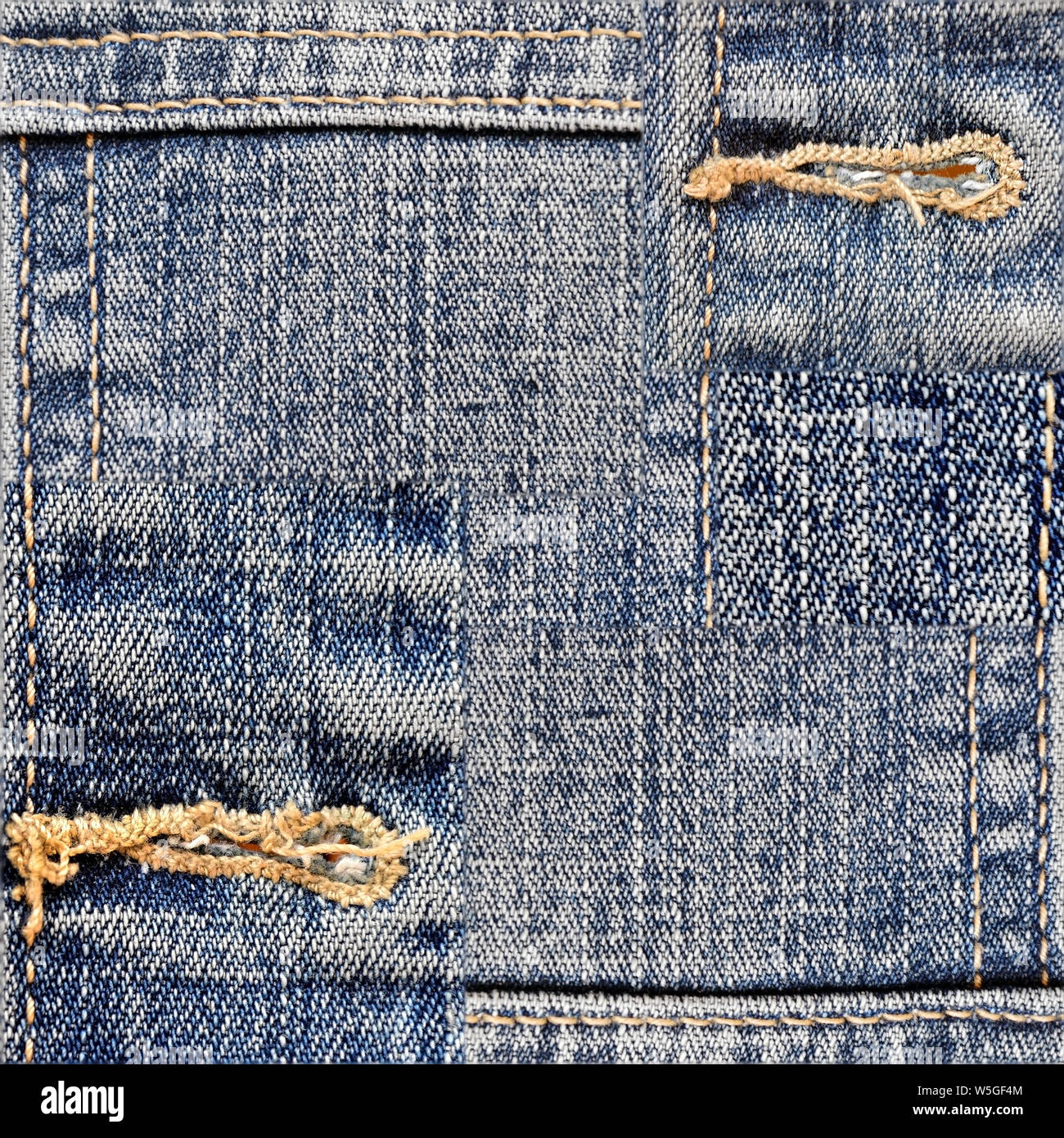 Photo with denim texture fabric. Background with the composition of  different types of denim fabric in different colors Stock Photo - Alamy