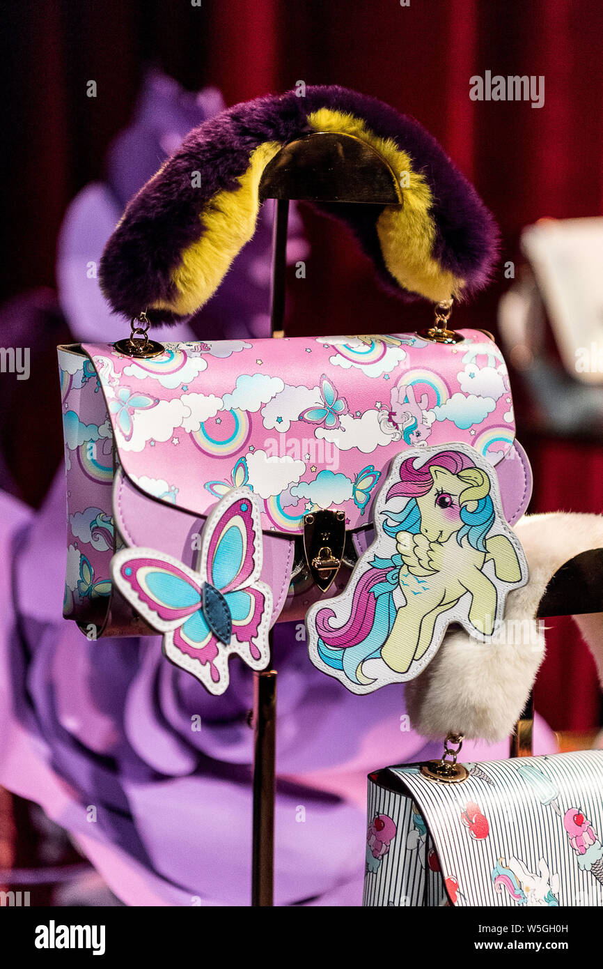 Bags are on display at the WANACCESSORY & My Little Pony show during the  Shanghai Fashion Week Fall/Winter 2019 in Shanghai, China, 30 March 2019  Stock Photo
