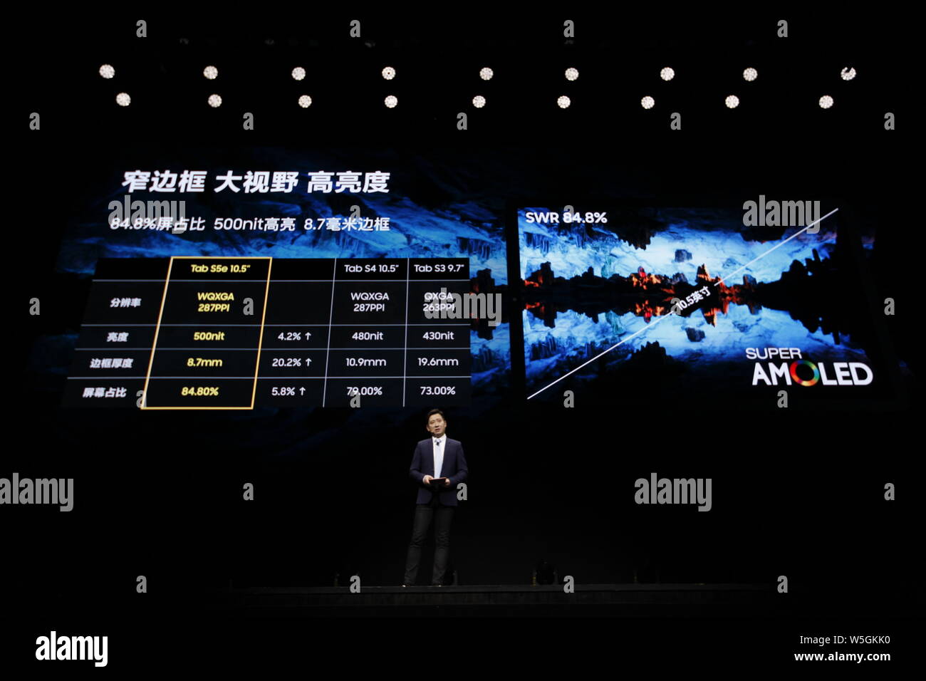 Feng En, marketing head for Samsung China, introduces the Samsung Galaxy  Tab 5e tablet PCs during the launch event in Wuzhen town, Jiaxing city,  east Stock Photo - Alamy