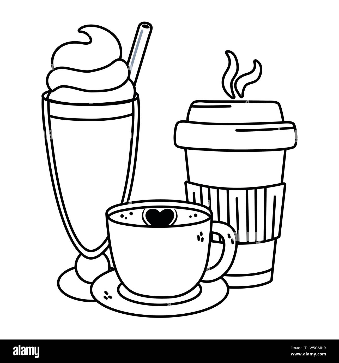 Sweet drinks design, dessert food delicious sugar snack and tasty theme Vector illustration