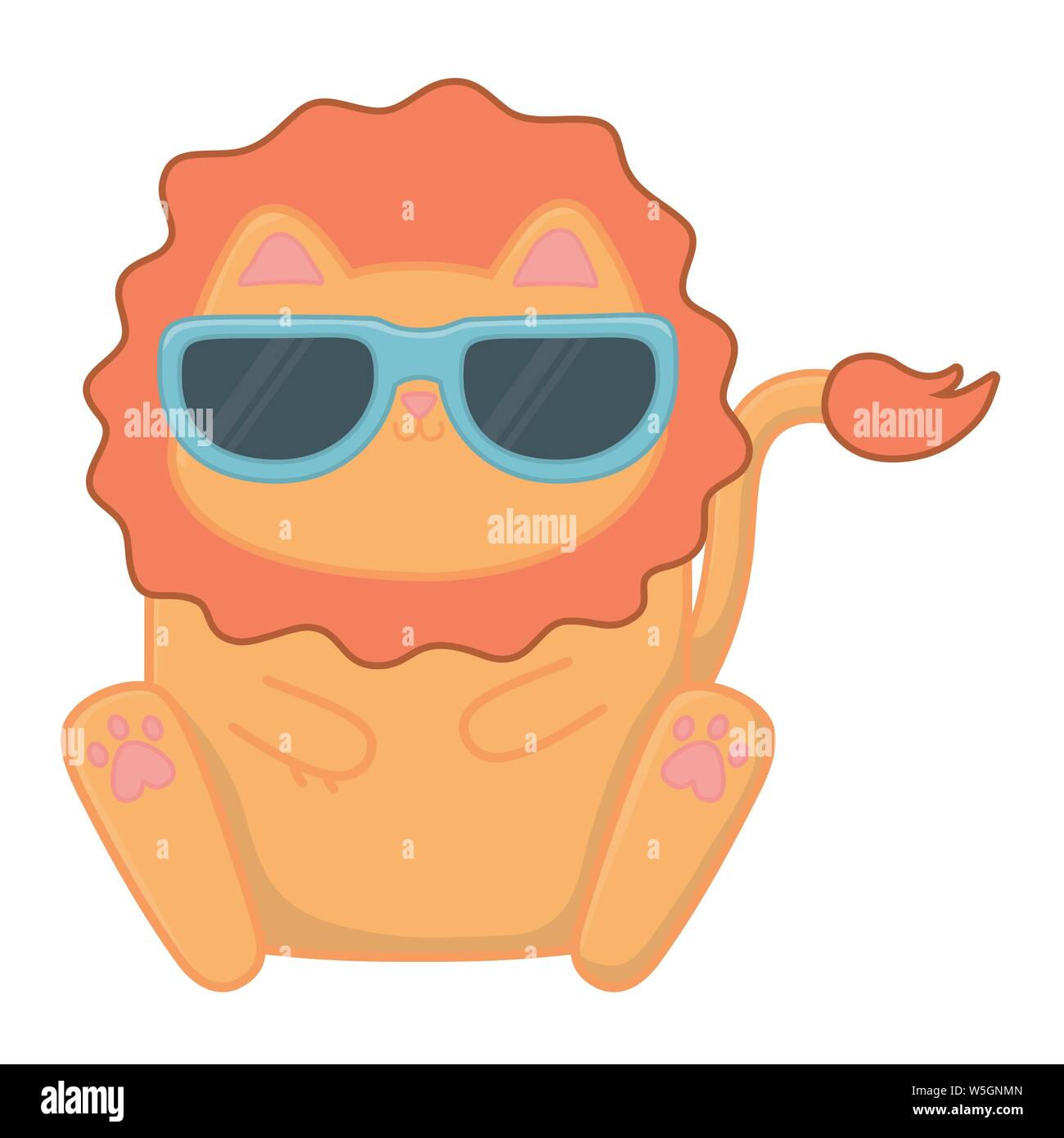 Lion cartoon design, Kawaii expression cute character funny and ...