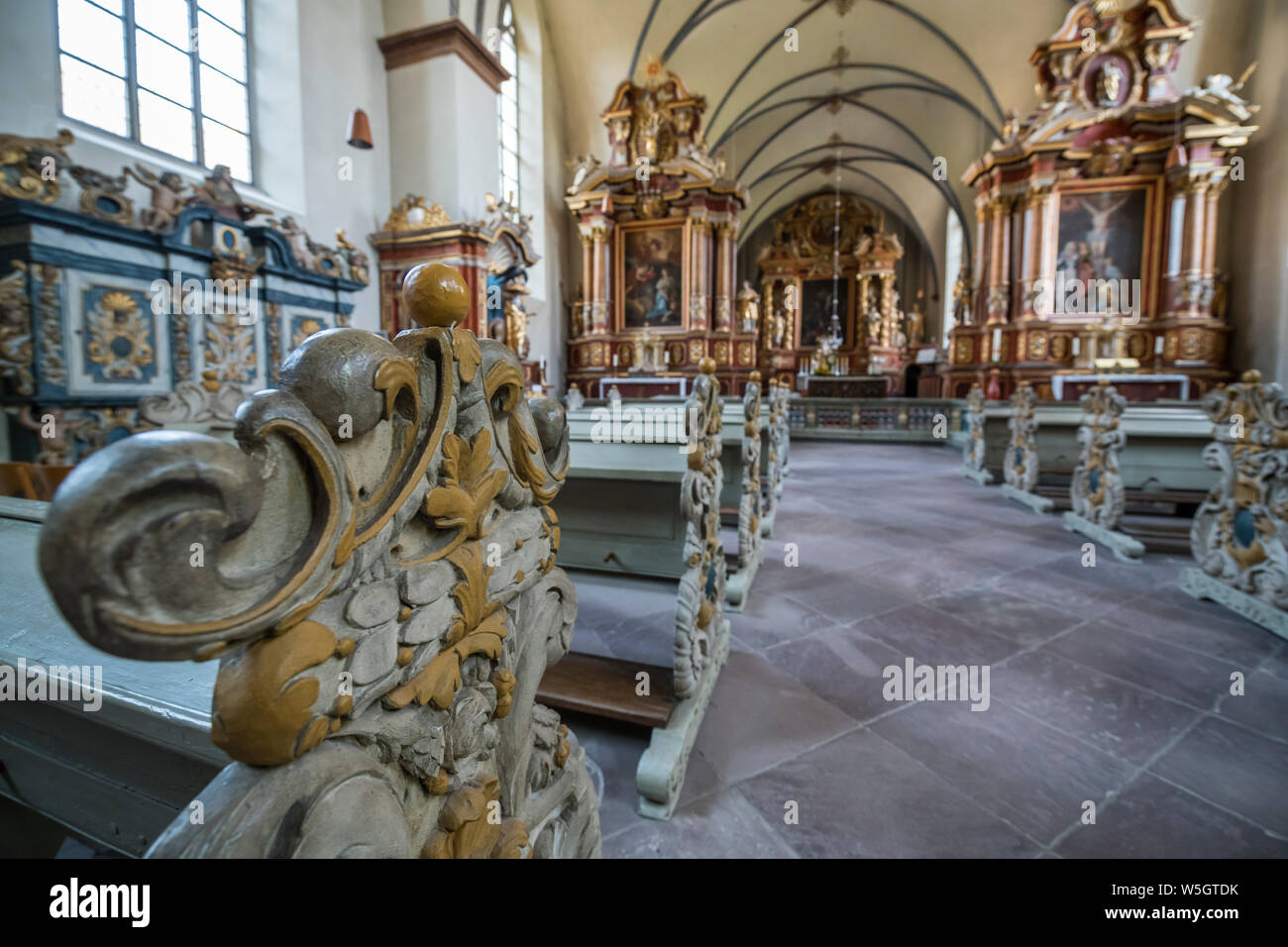 Princely Abbey of Corvey, UNESCO World Heritage Site, North Rhine-Westphalia, Germany, Europe Stock Photo
