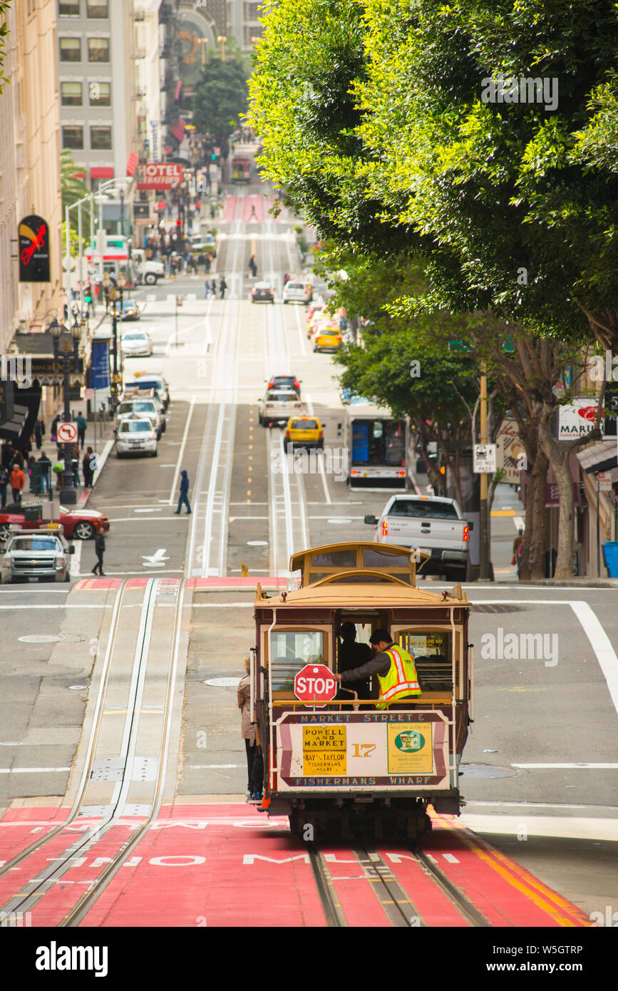 Trams (cable car), San Francisco, California, United States of America, North America Stock Photo