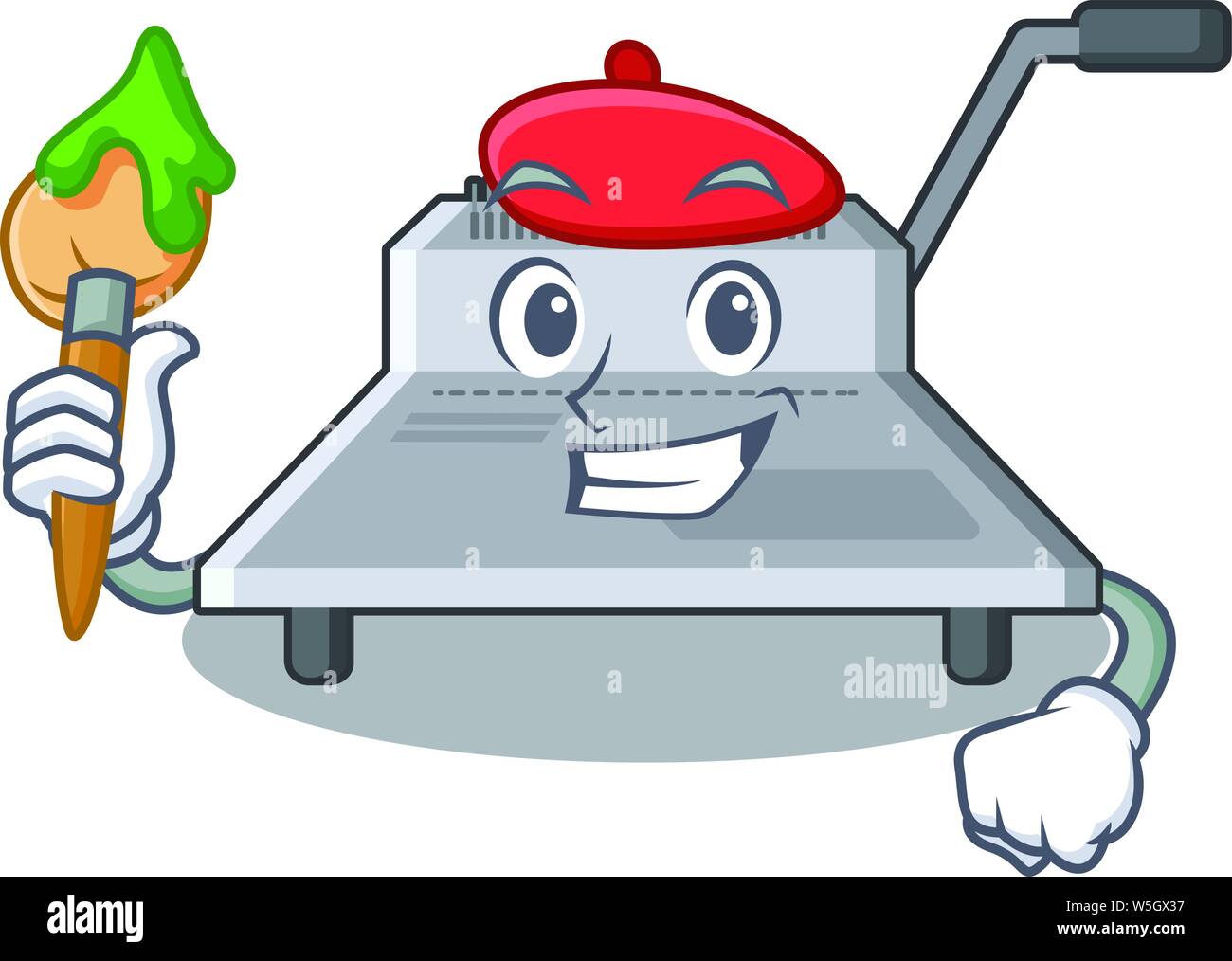 Artist binding machine isolated in the mascot vector illustration Stock ...