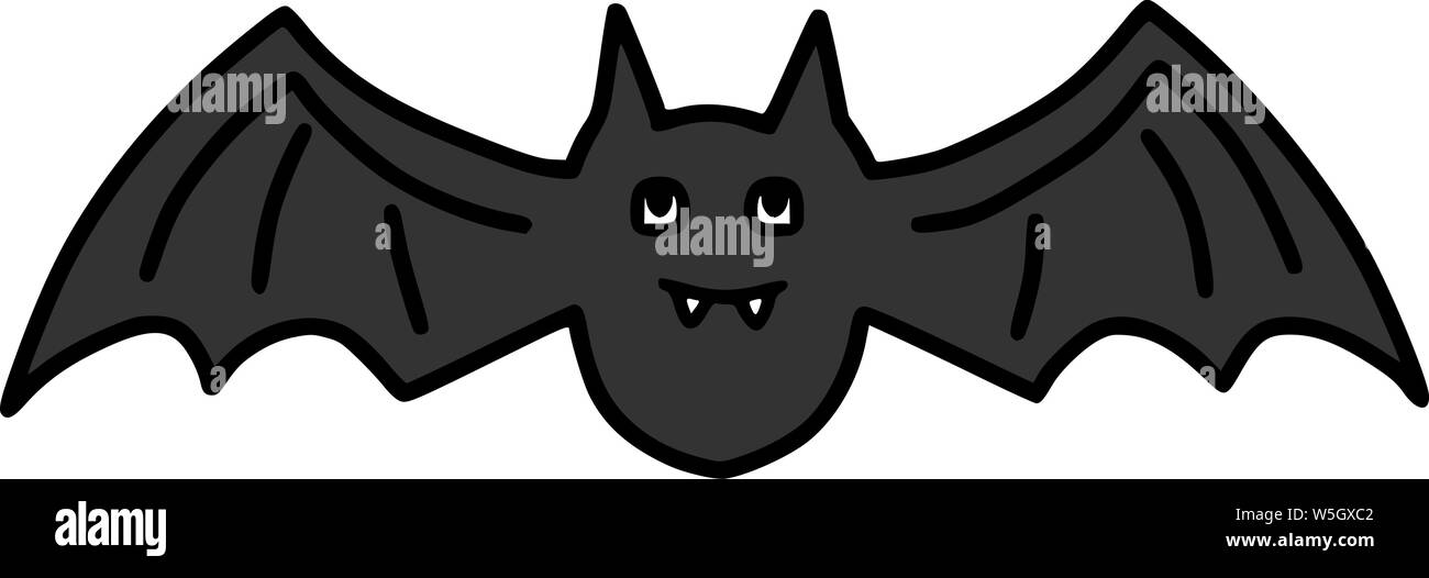 Cute Black Bat Vector Cartoon Halloween Illustration Stock Vector Image &  Art - Alamy