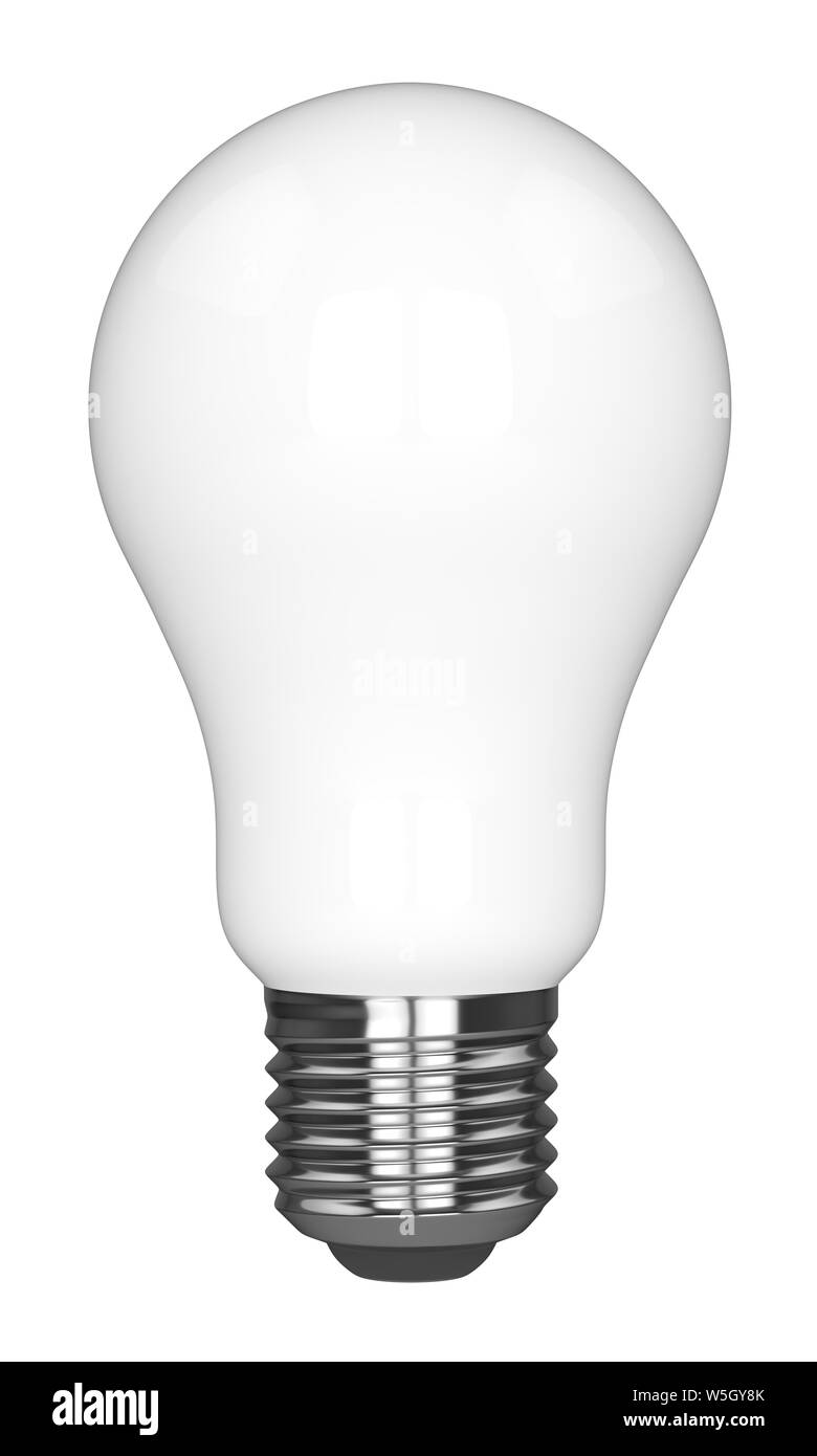 3d render of light incandescent bulb lying on white background Stock