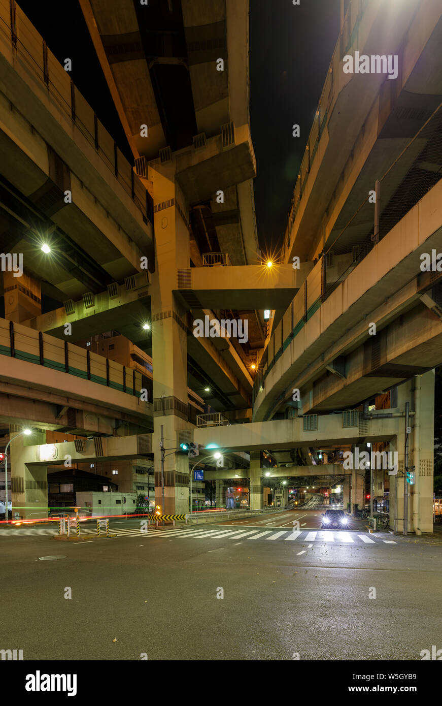 Crazy road junction in central Tokyo, Japan, Asia Stock Photo Alamy