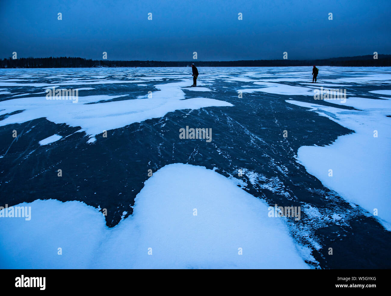 Winter landscape, Akaslompolo, Lapland, Finland, Europe Stock Photo