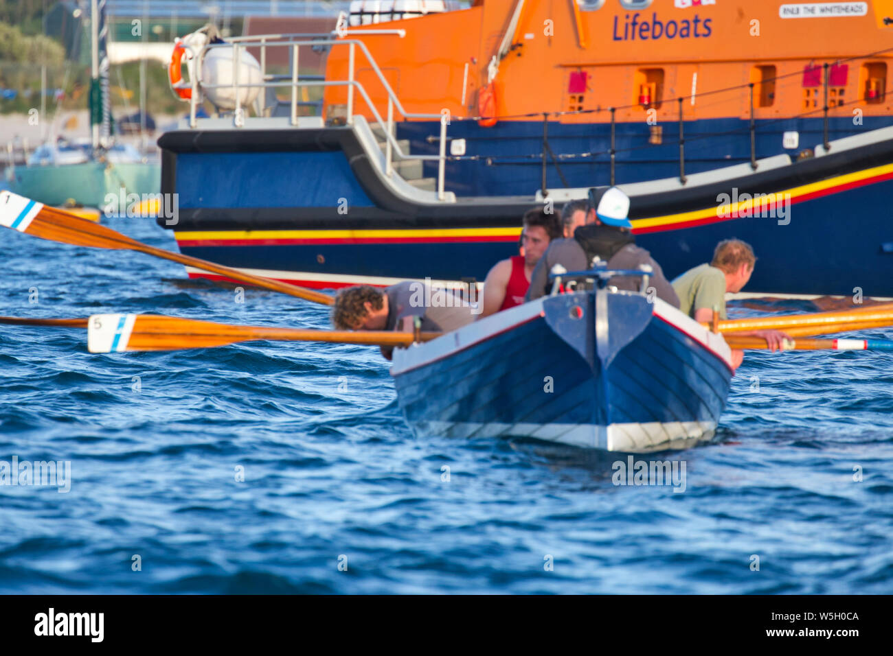 The Dust Cart Trophy - Isles of Scilly Friday Men's Gig Boat Race Stock Photo