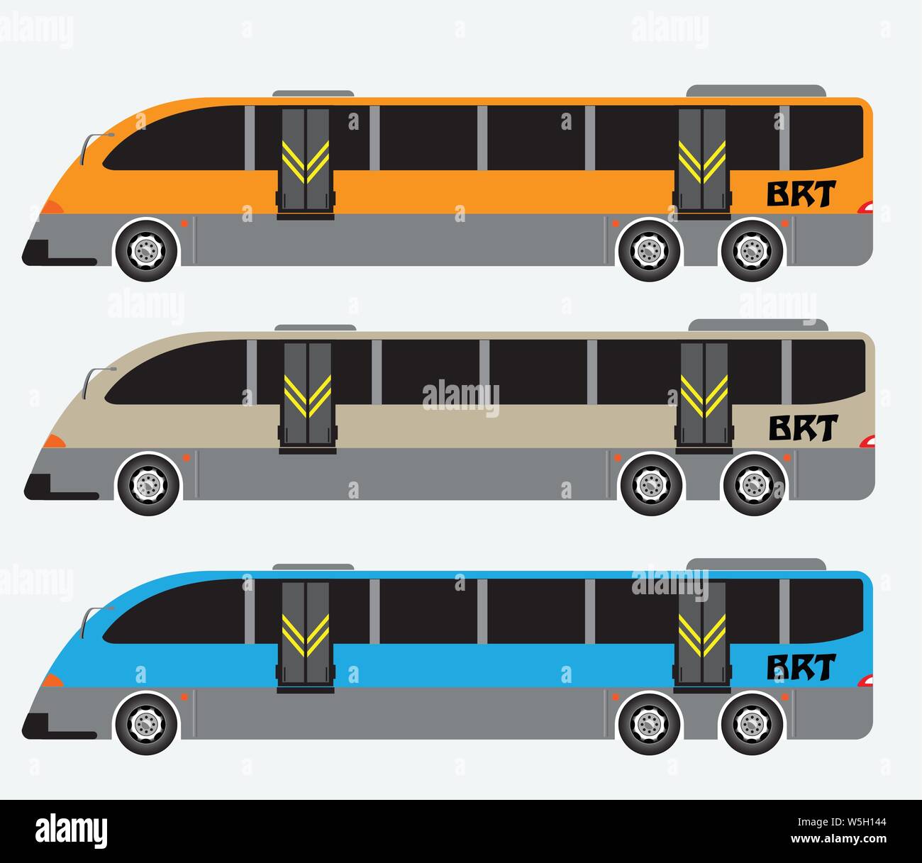 Side View Of Bus Rapid Transit Or Brt Vector Stock Vector Image Art Alamy
