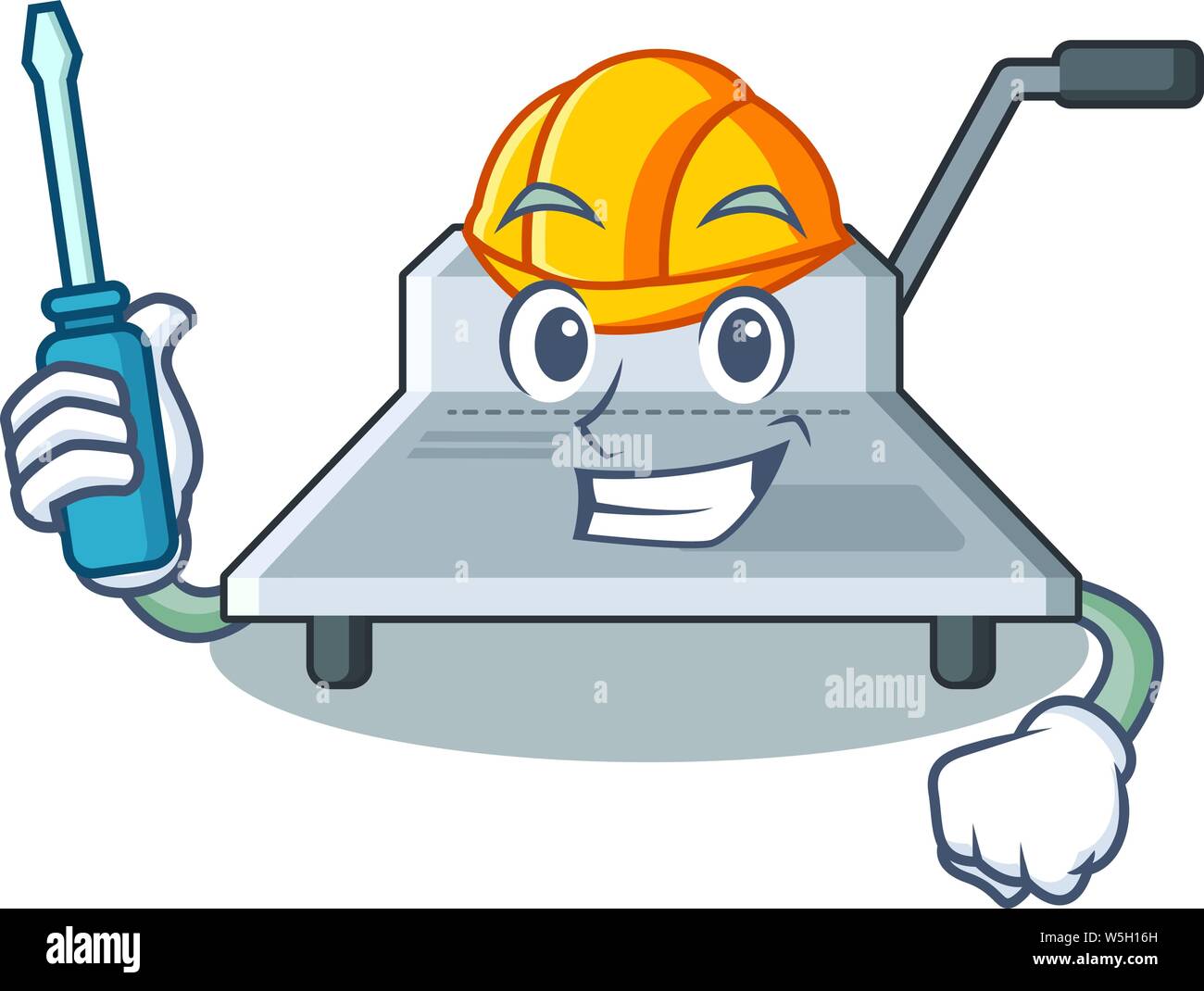 Automotive binding machine a in the character vector illustration Stock ...
