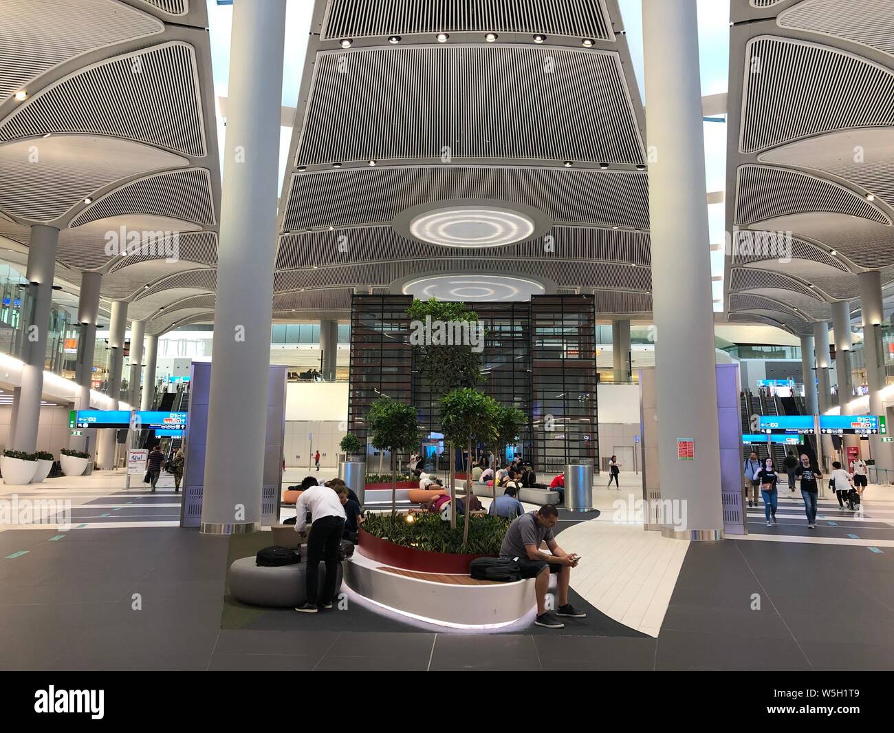 Interior view of the Istanbul new airport. New Istanbul Airport is the main international airport located in Istanbul, Turkey. Stock Photo