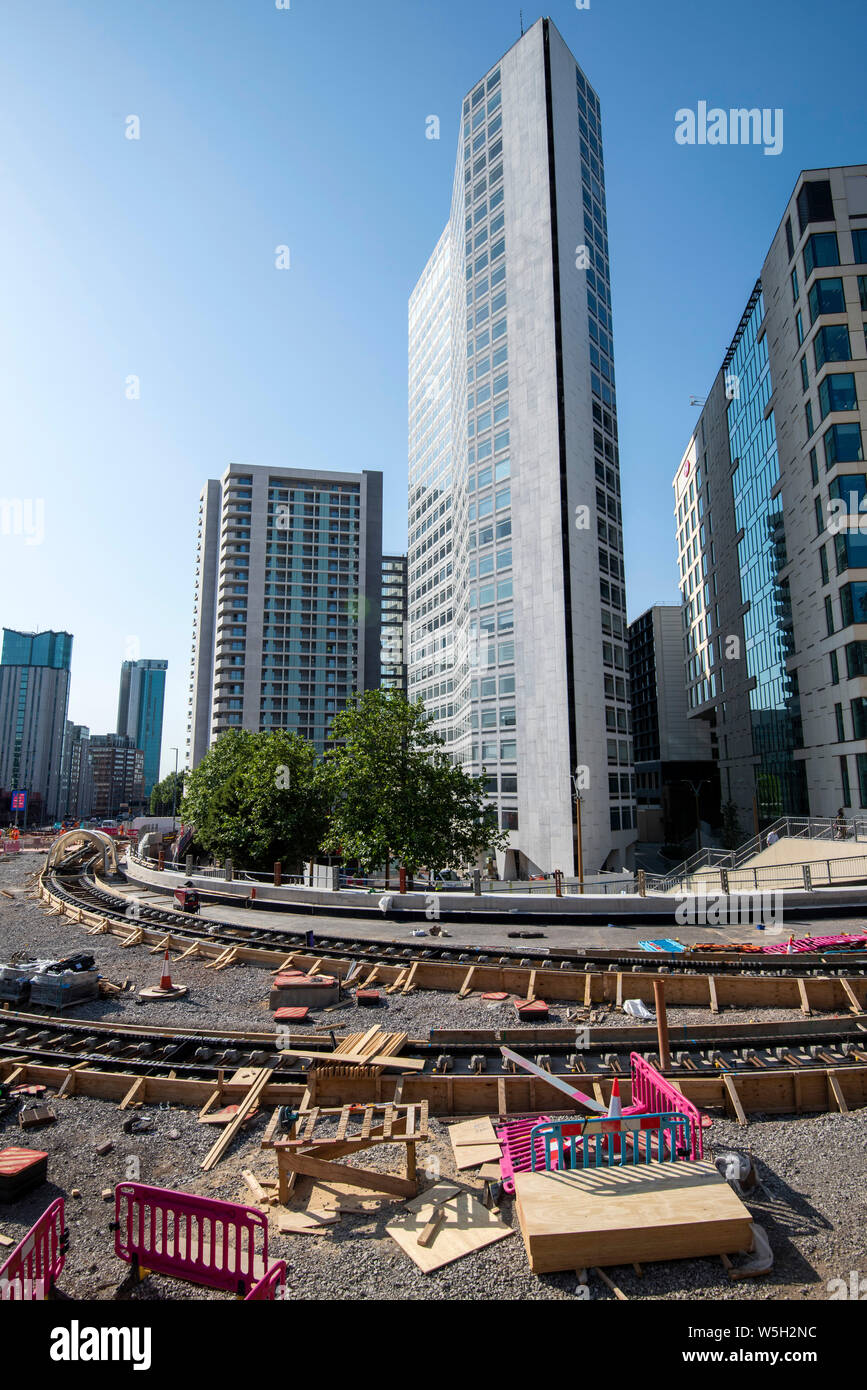 Construction work at Centenary Square in Birmingham, West Midlands UK Stock Photo