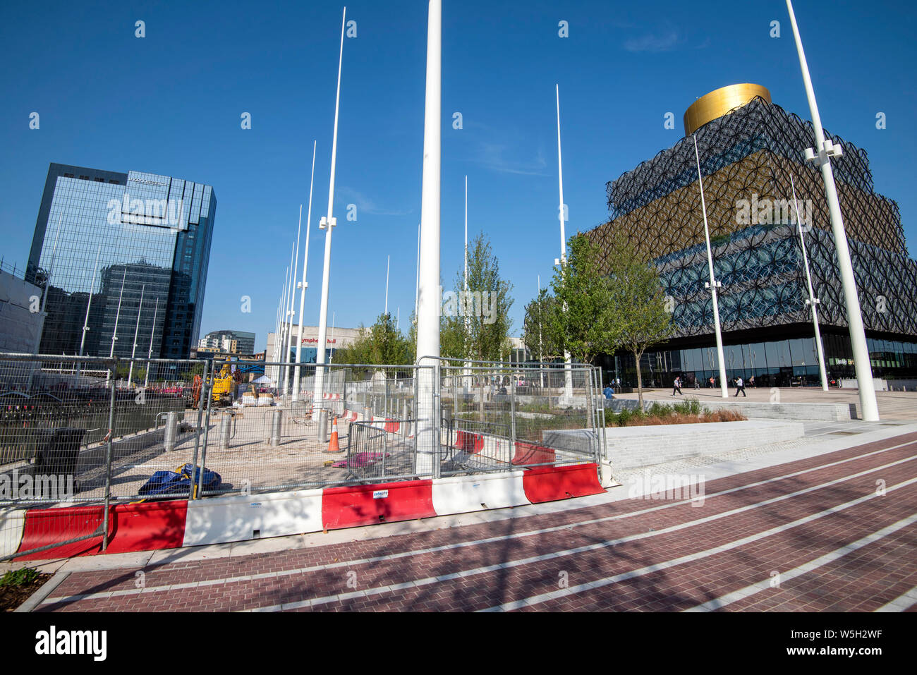 Construction work at Centenary Square in Birmingham, West Midlands UK Stock Photo
