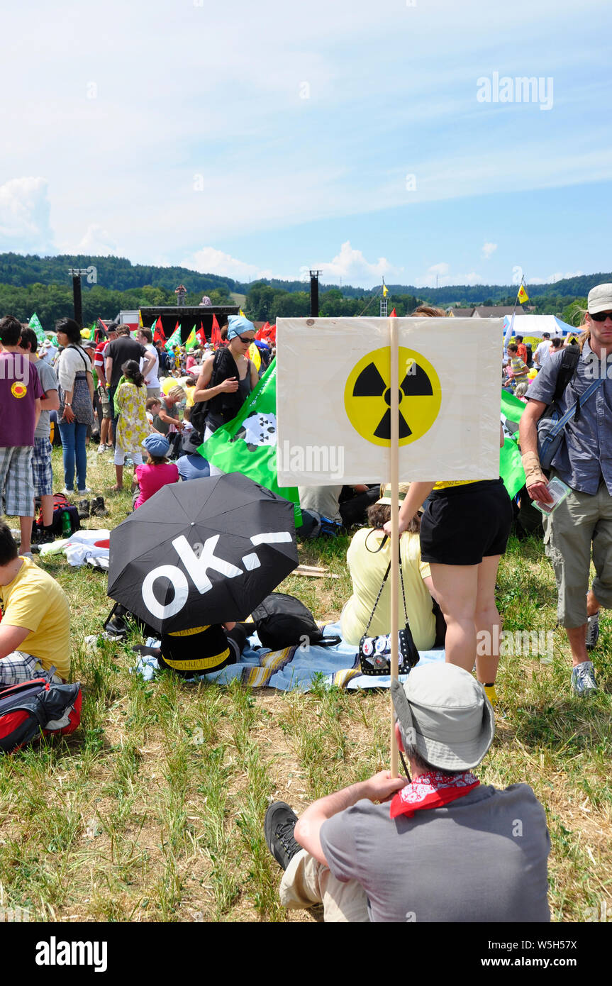 Switzerland: Over 20'000 peoples joined the anti nuclear power demonstration in Switzerlands 'atomic valley' on May 22nd, 2011 Stock Photo
