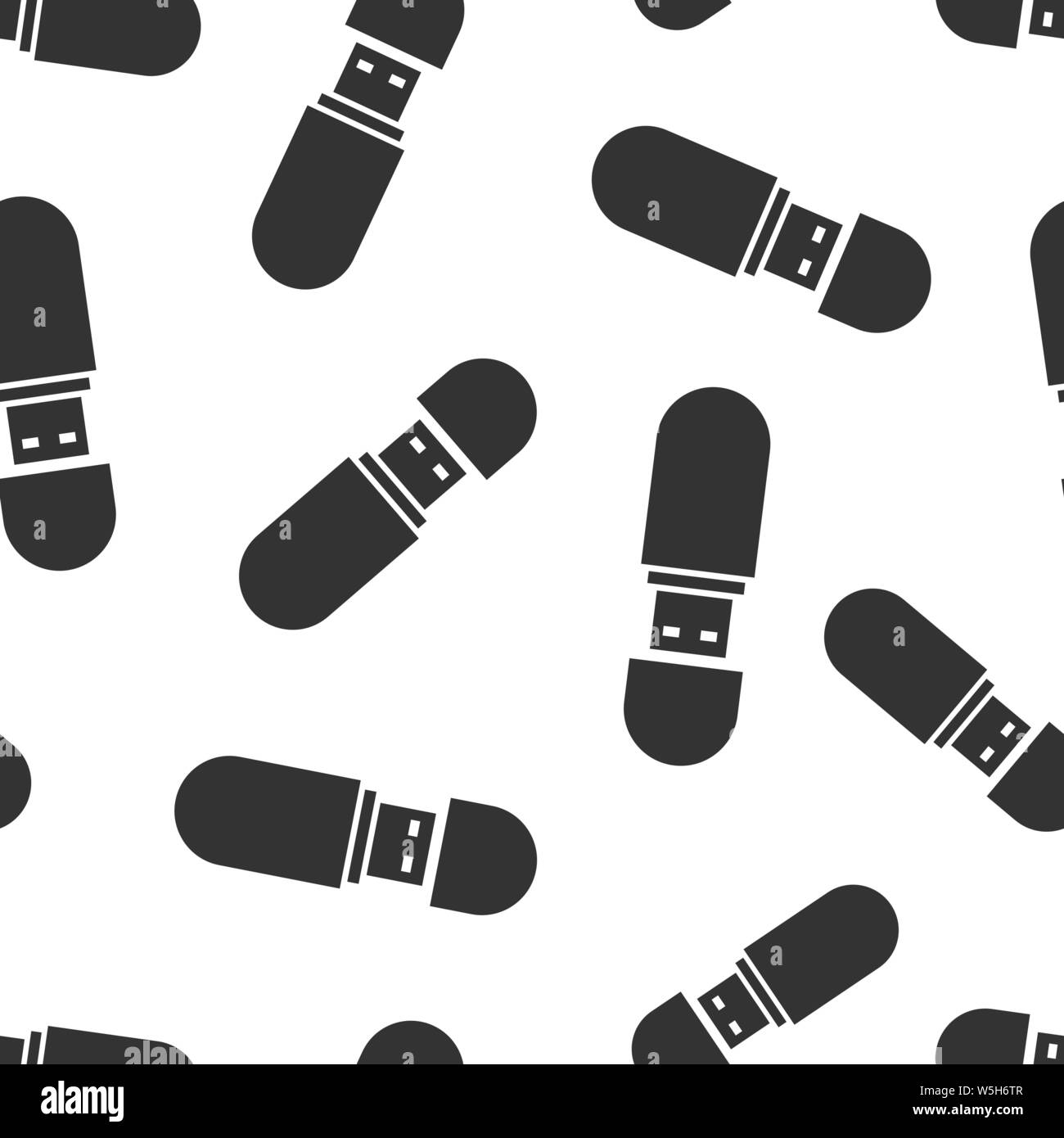 Usb Drive Icon Seamless Pattern Background Flash Disk Vector