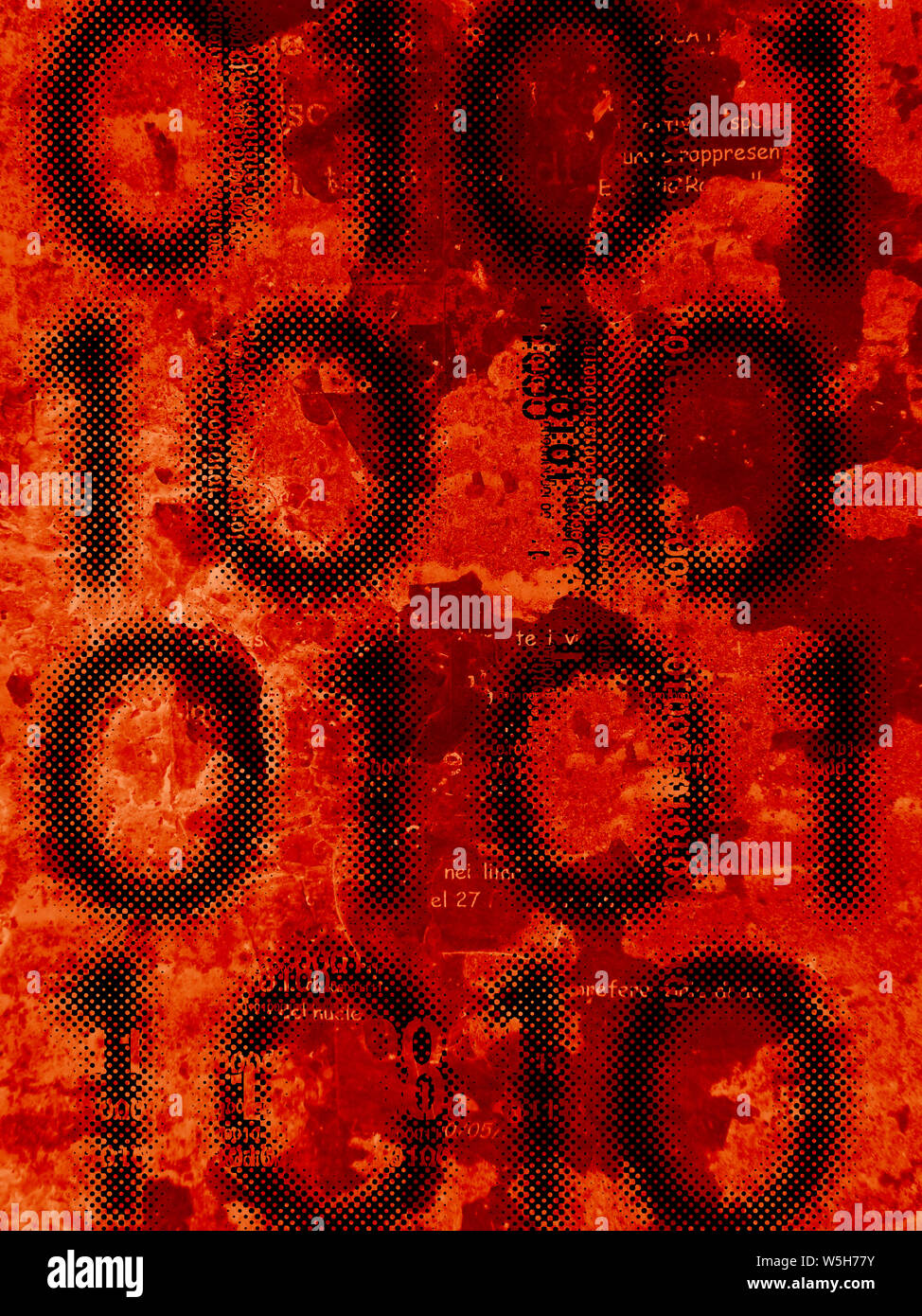 Red hacker code illustration background hires stock photography and