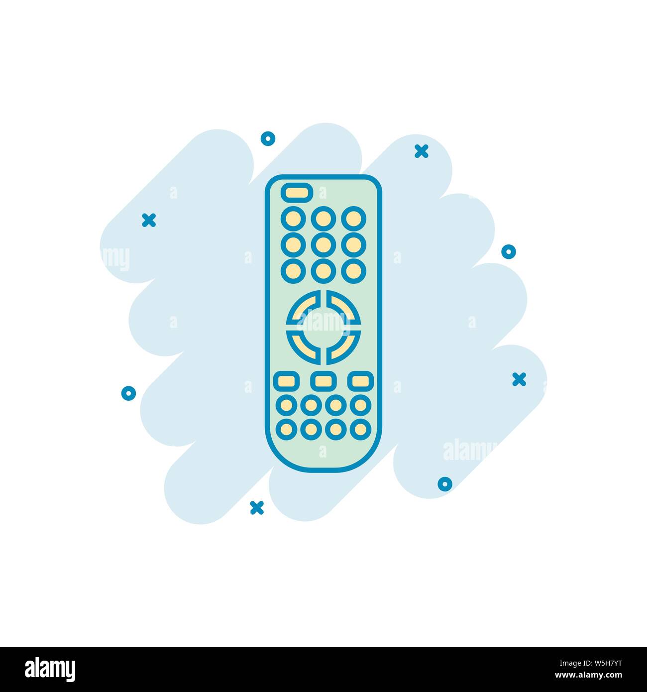 Remote control icon in comic style. Infrared controller vector cartoon ...
