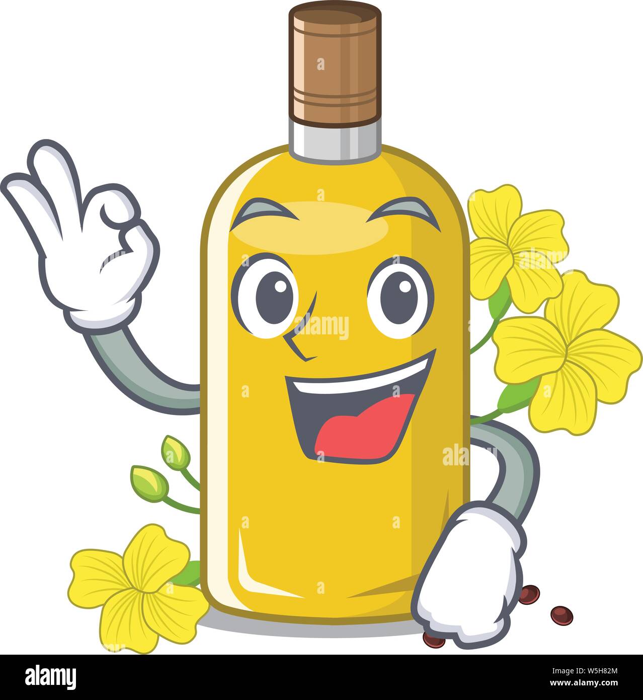 Okay canola oil in the mascot shape vector illustration Stock Vector