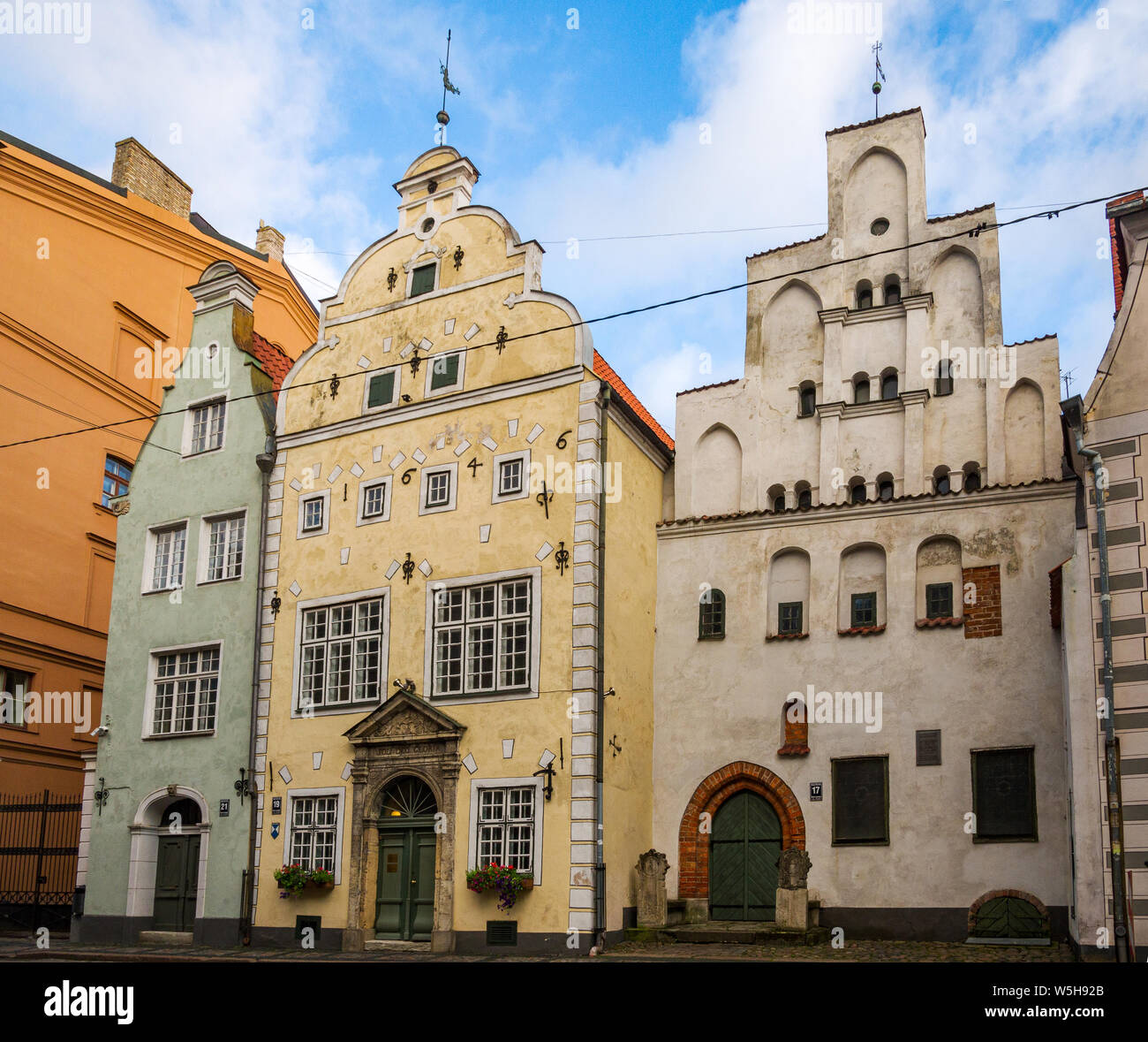 The Three Brothers houses Riga, Latvia, Baltic States, EU. Stock Photo